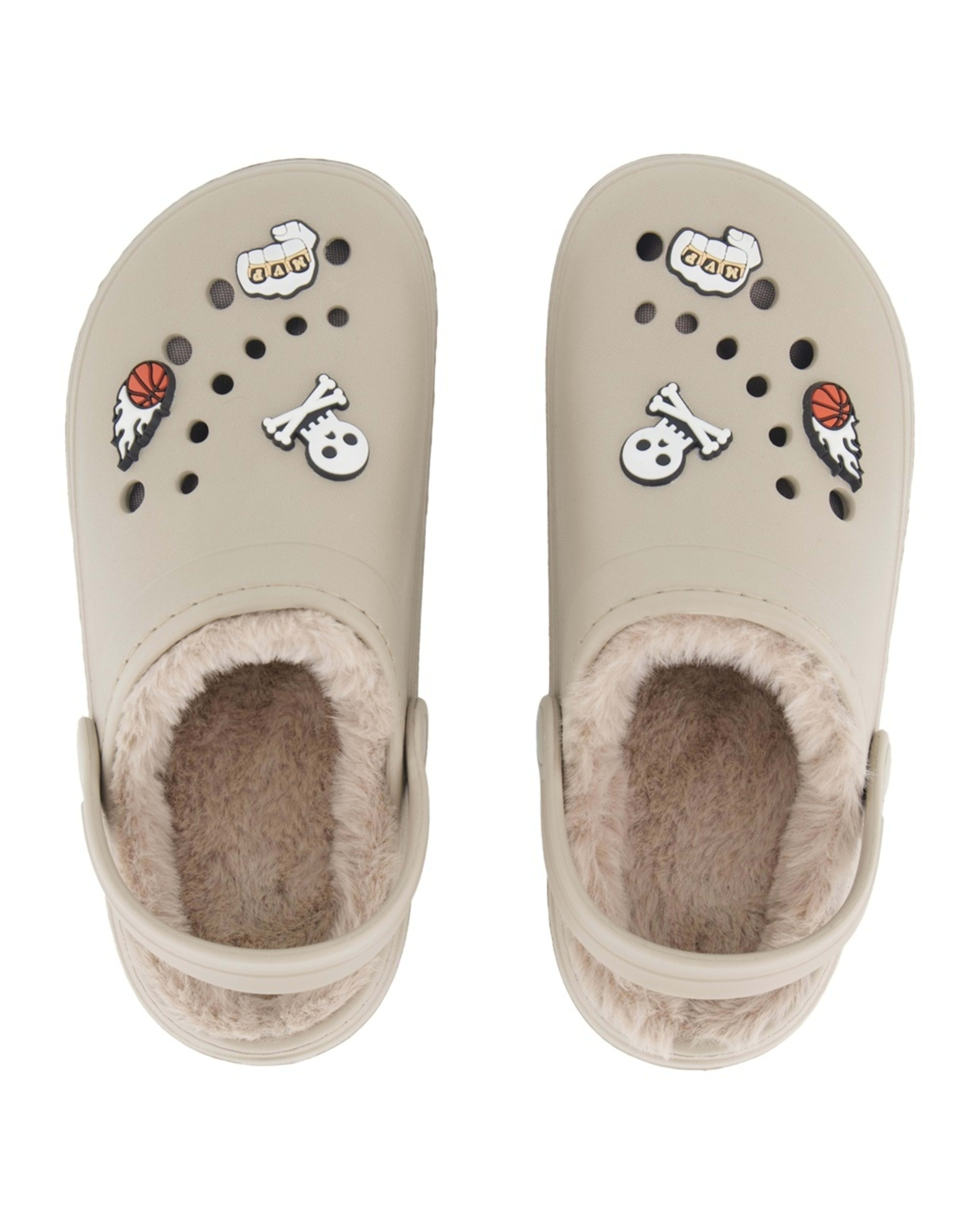 3 Senior Faux Fur Lined Clogs Stone Beige, 3 of 4