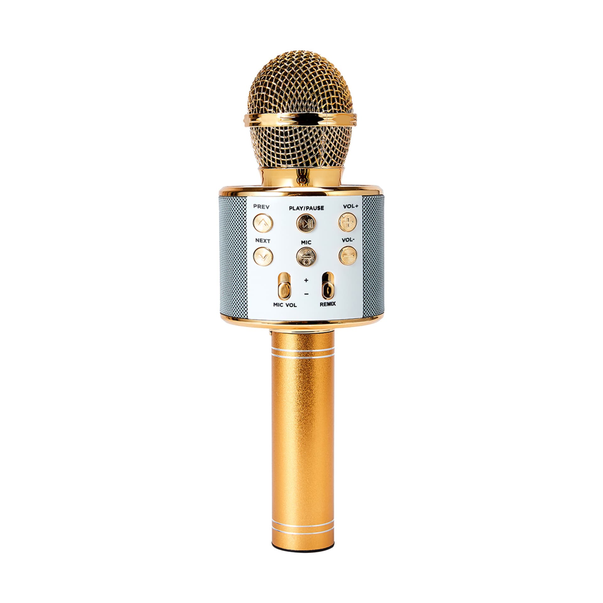 Karaoke Bluetooth Microphone Gold Look Kmart