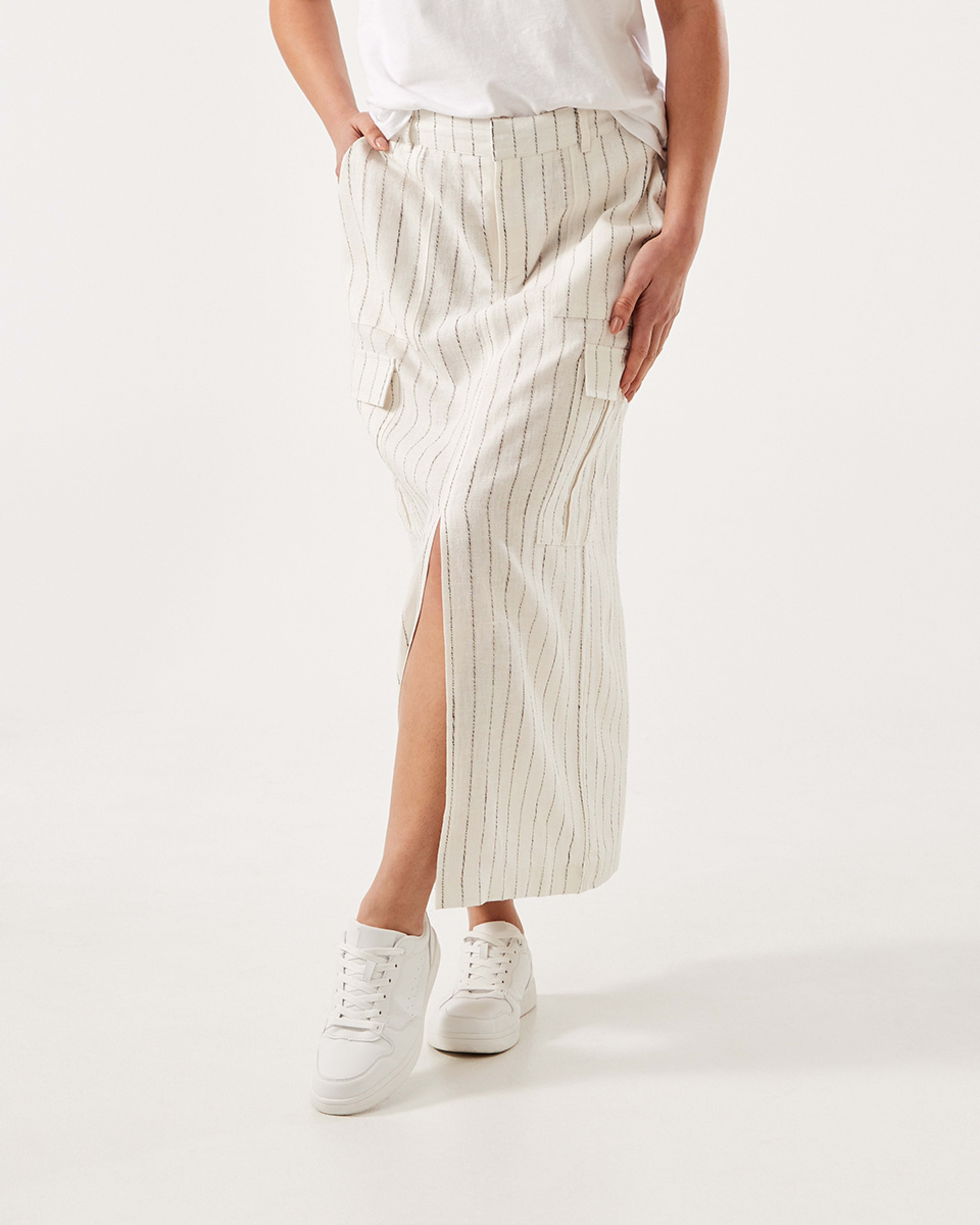 Linen Blend Cargo Skirt Kmart