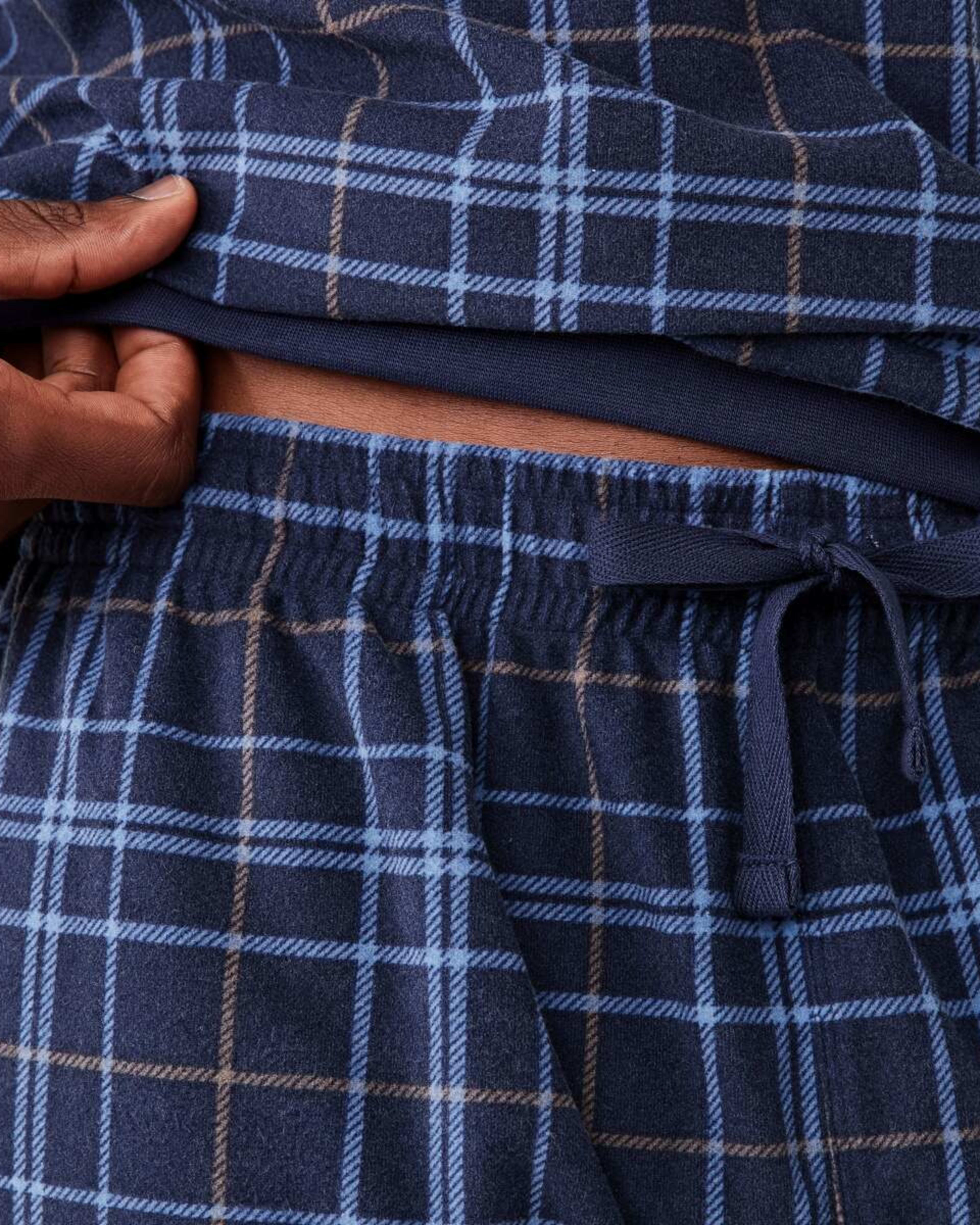 7 Long Sleeve Matching Jogger Pants Pyjama Set Lake Check, 7 of 7