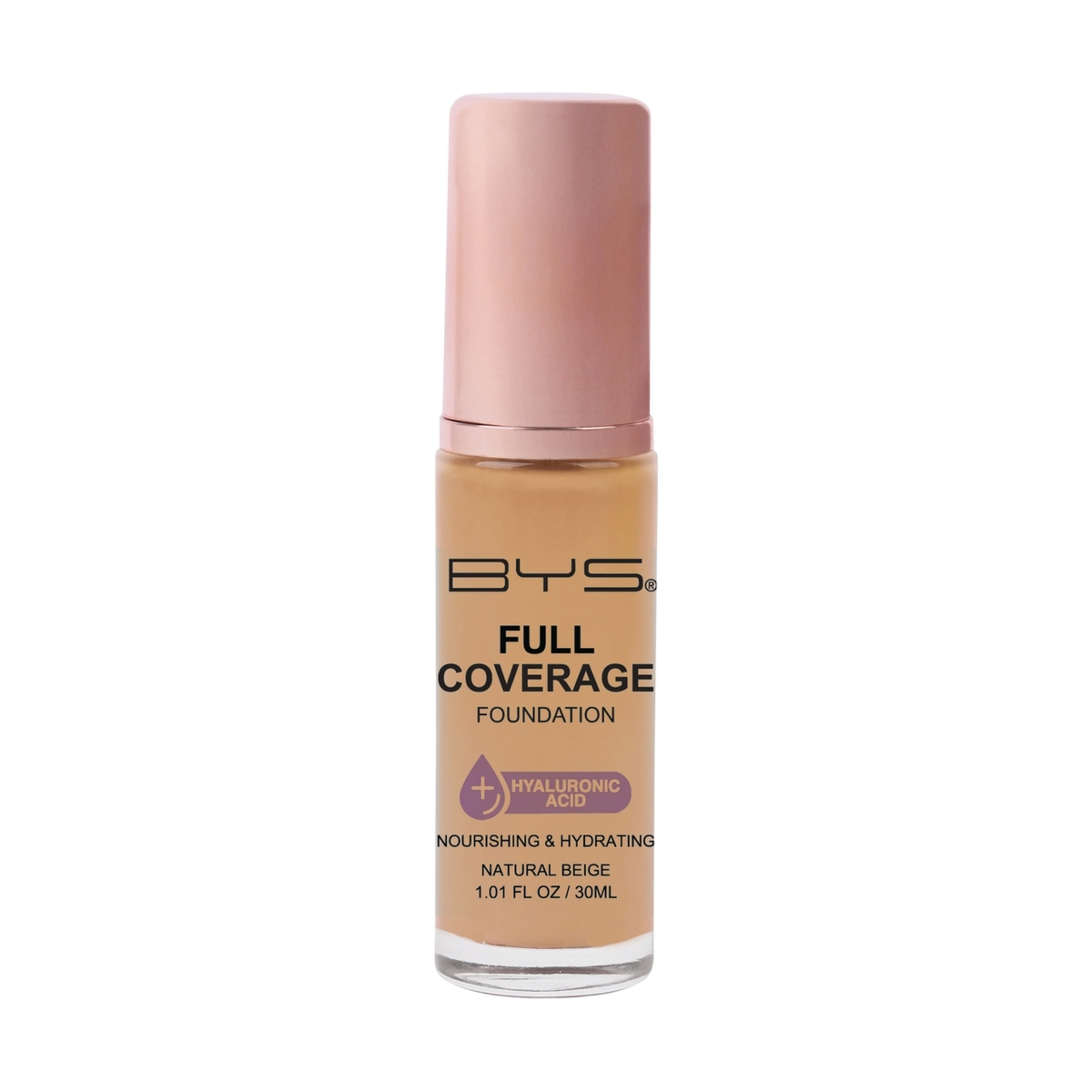 1 BYS Full Coverage Foundation - 30ml, Natural Beige