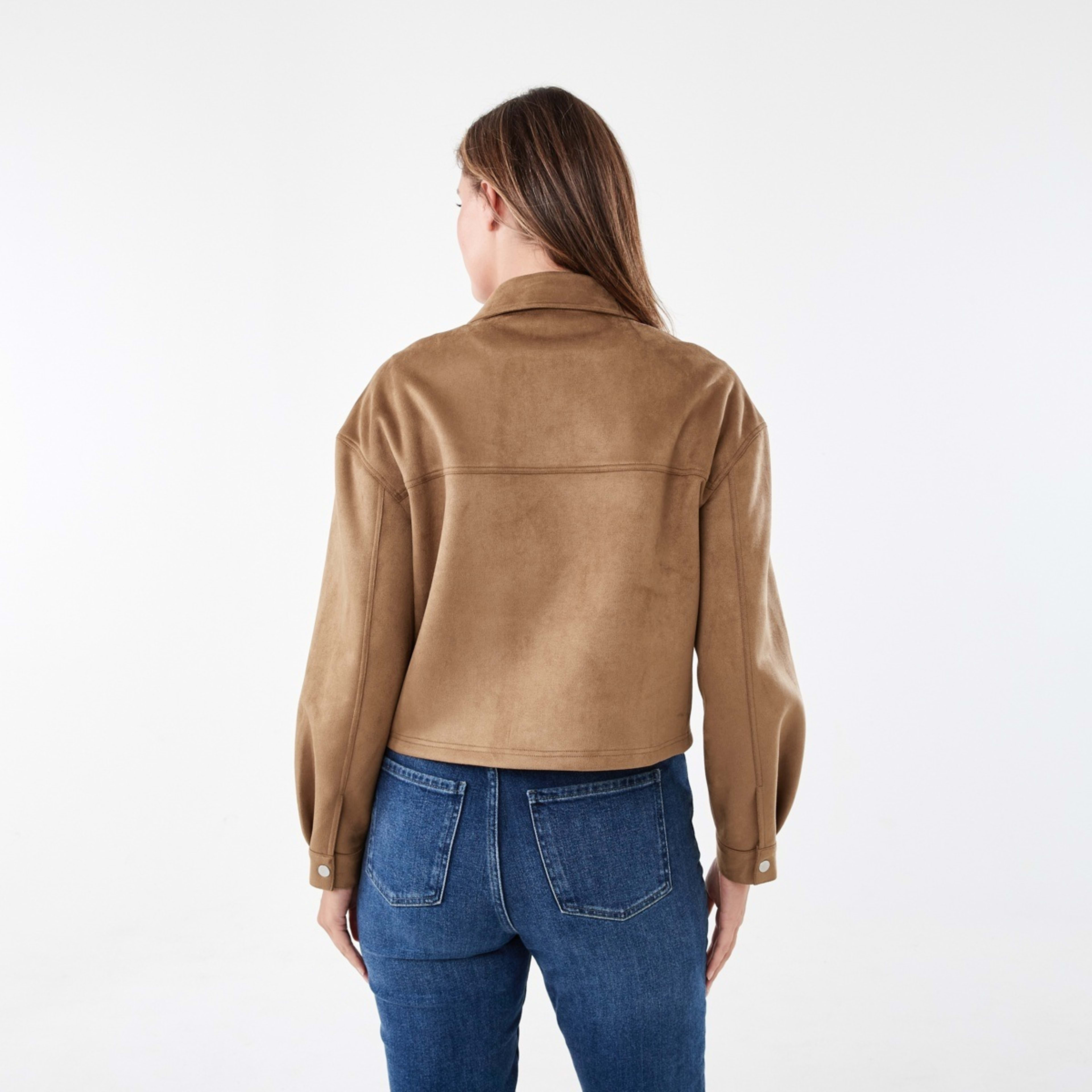 4 Suedette Shacket Deep Camel, 4 of 7