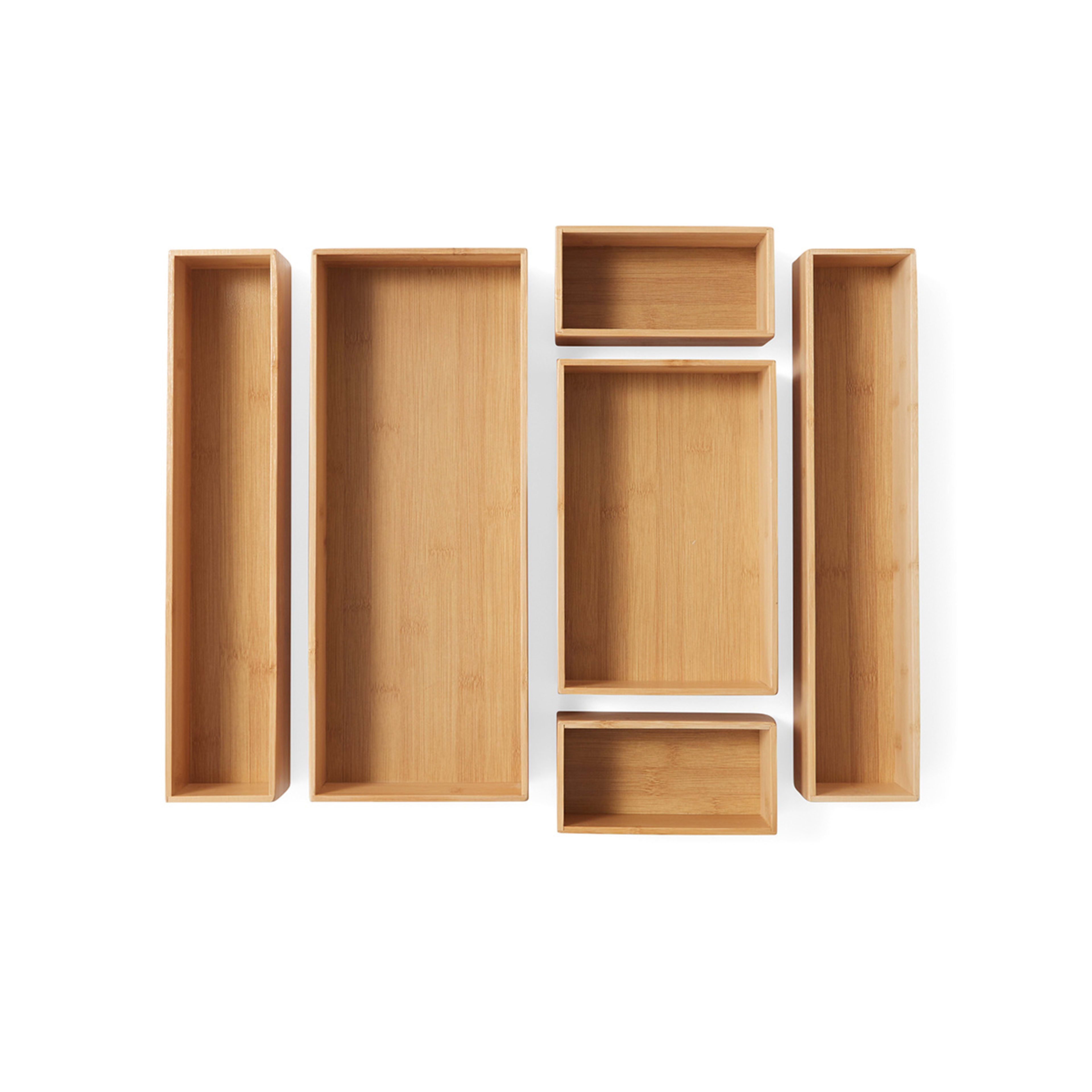 6 Piece Bamboo Drawer Organiser Set Kmart NZ