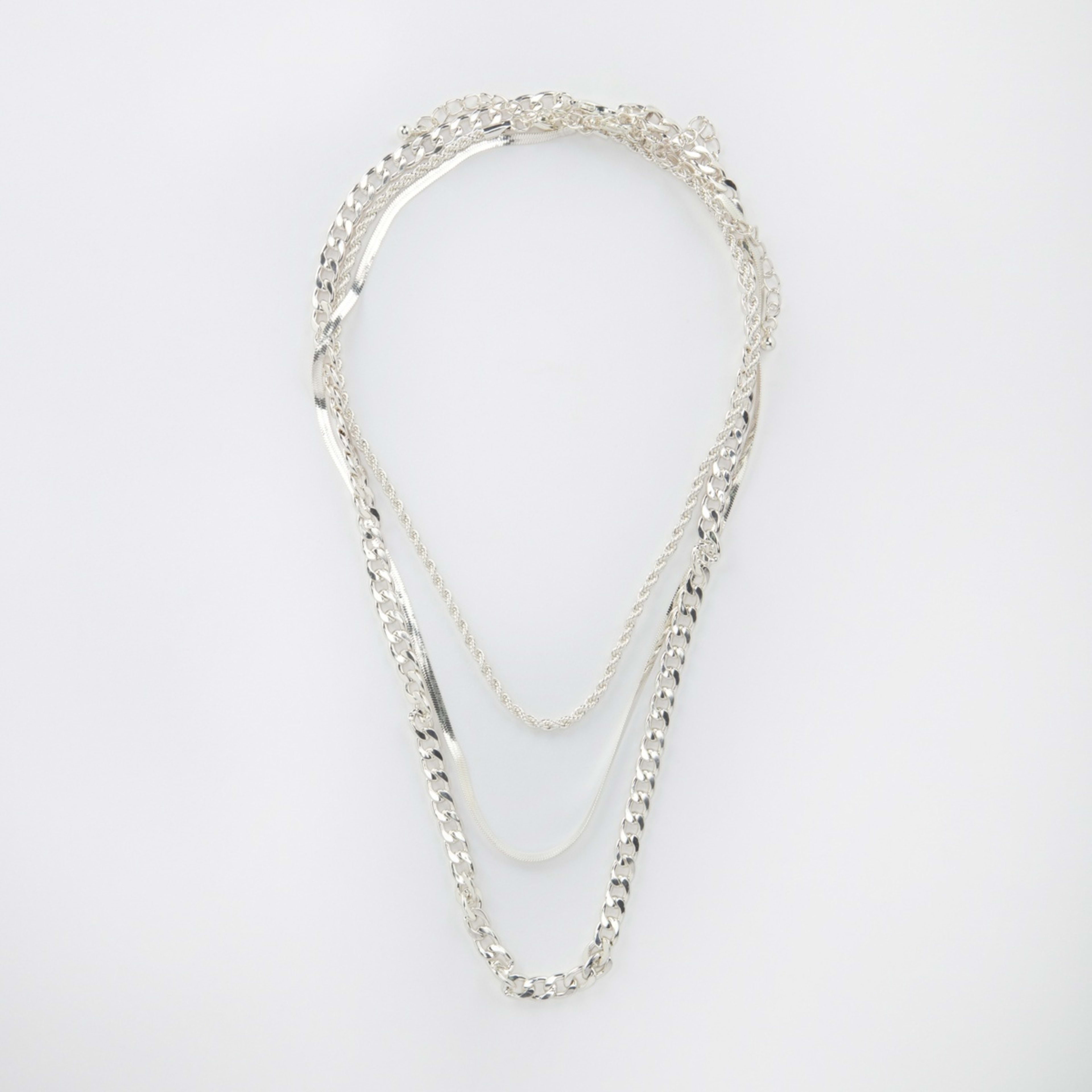 3 Pack Essential Chain Necklace - Silver Tone - Kmart