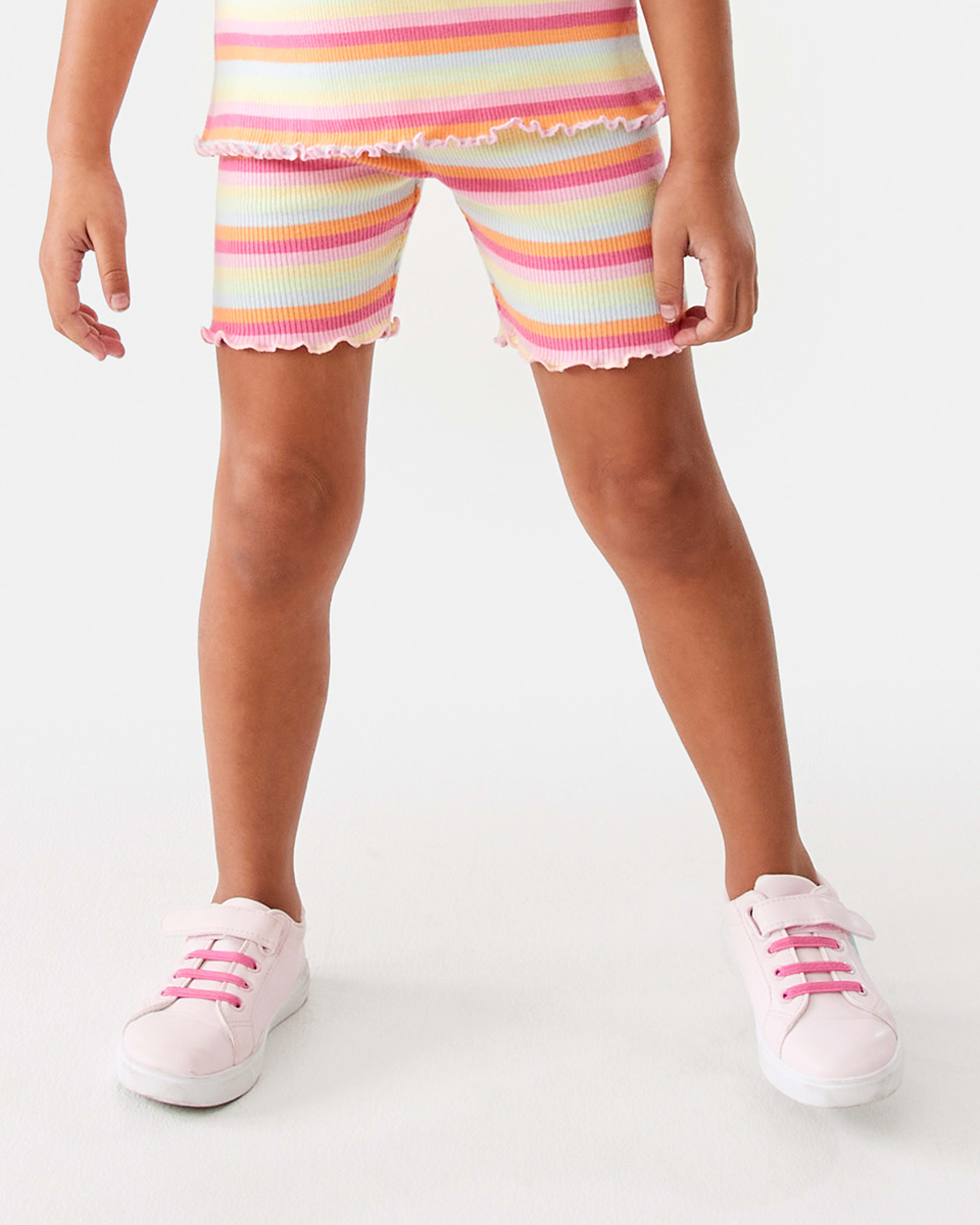 1 Printed Rib Bike Shorts Rnbw Strp