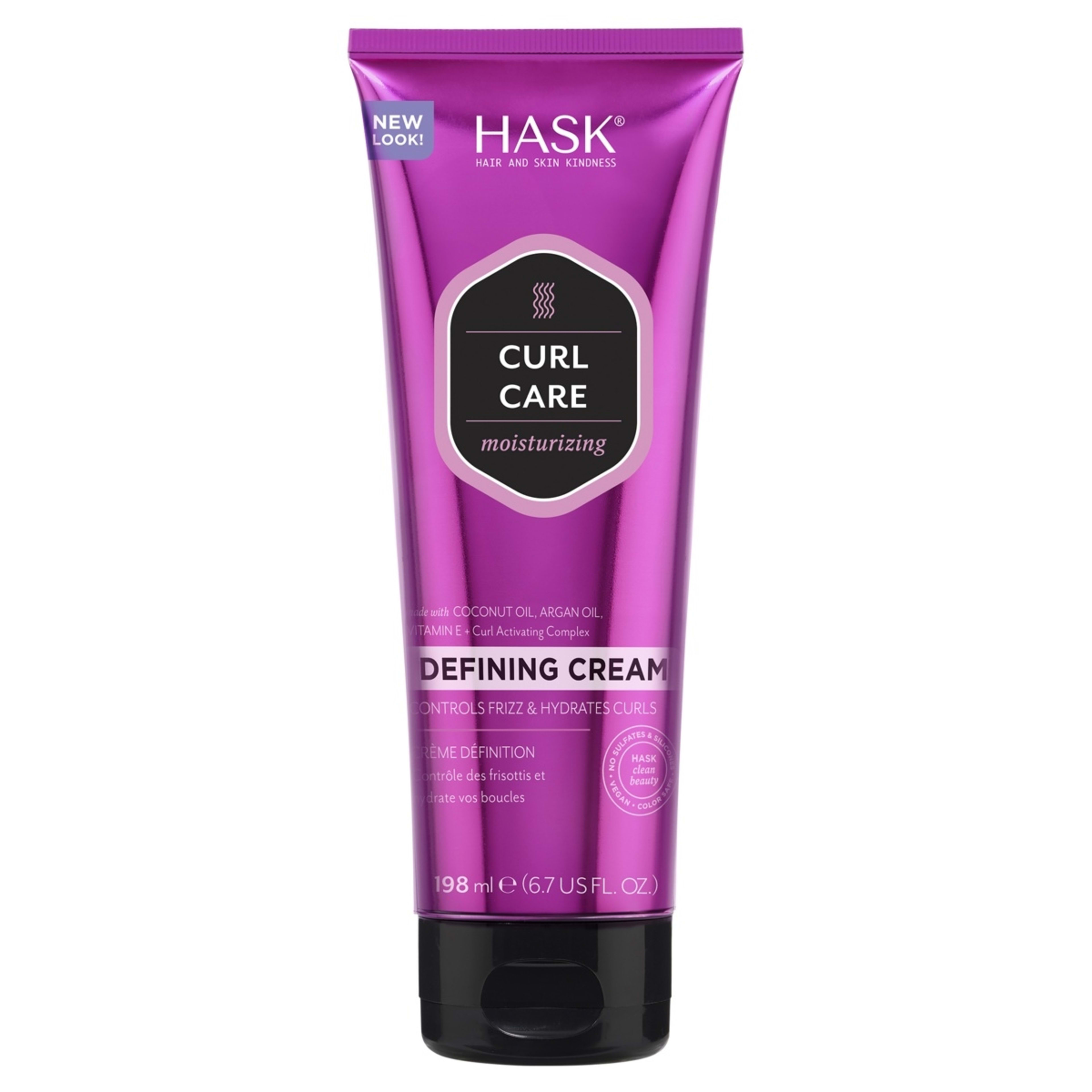 1 HASK Curl Care Curl Defining Cream 198ml - Coconut Oil, Argan Oil & Vitamin E, 1 of 9