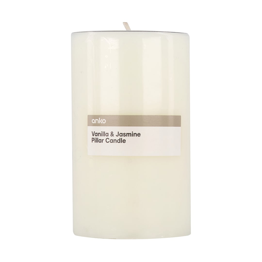 Vanilla & Jasmine Pillar Candle Kmart