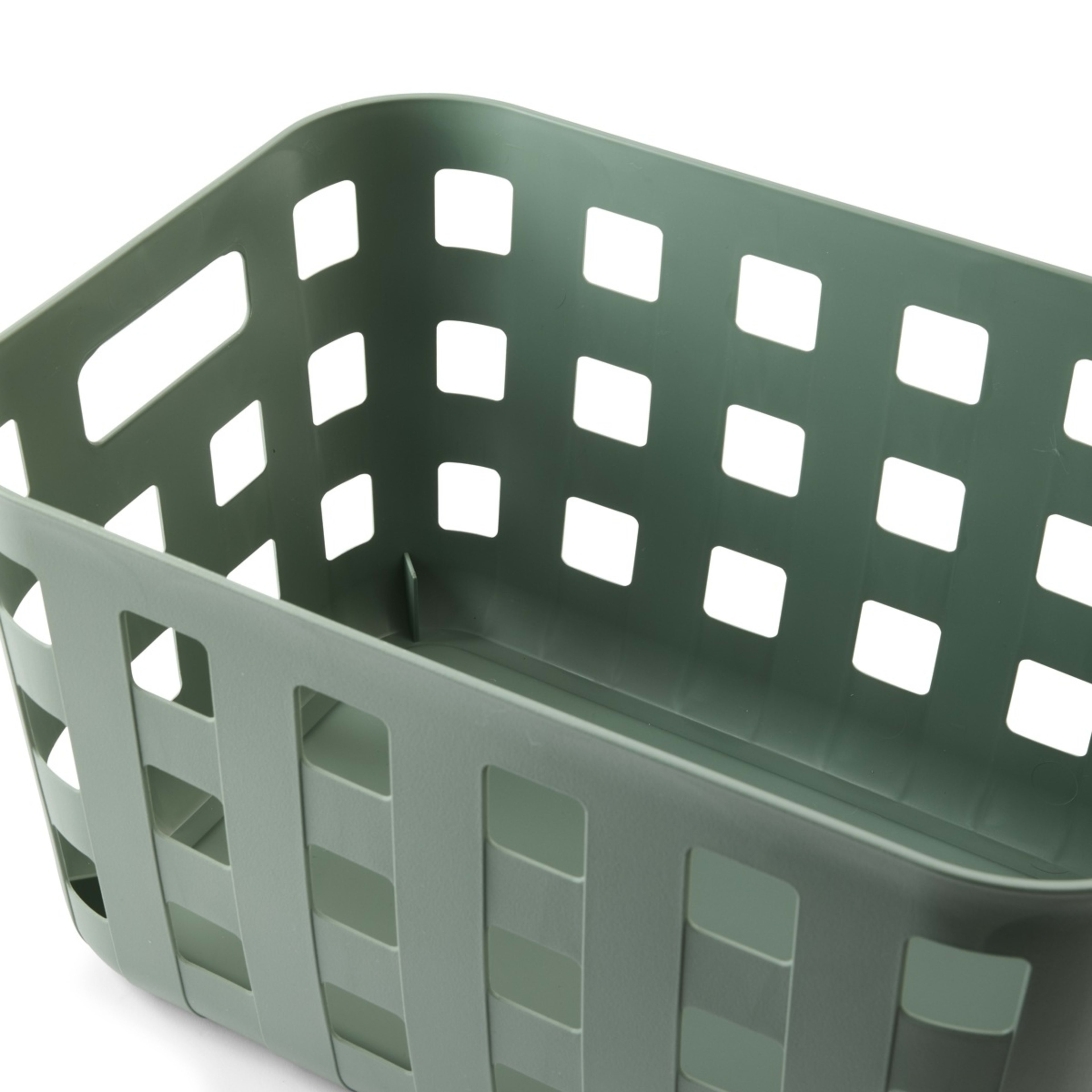 7 18L Rectangle Trellis Basket with Lid - Green, 7 of 9