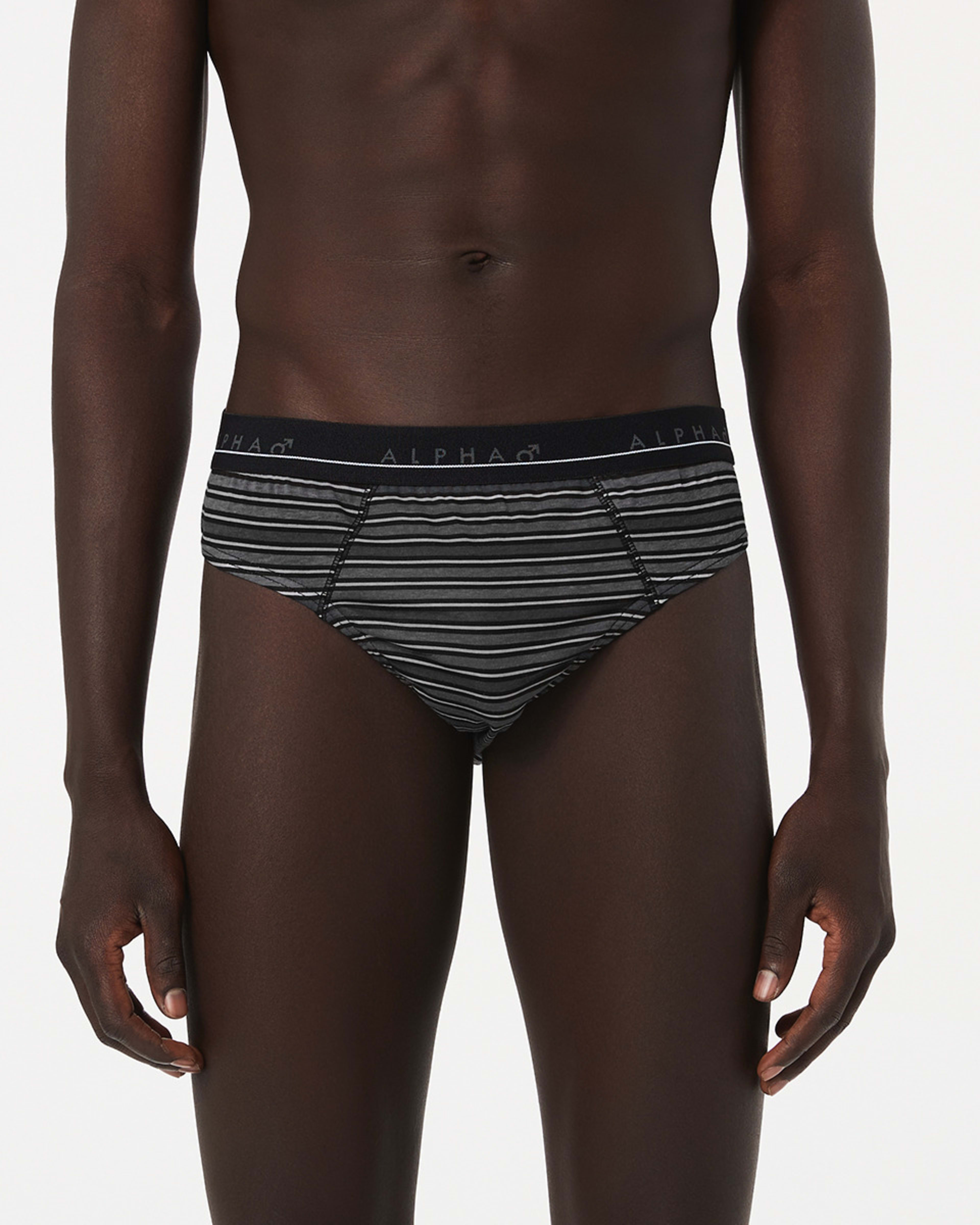 4 5 Pack Alpha Attached Elastic Hipster Briefs Blkgrystrp, 4 of 10
