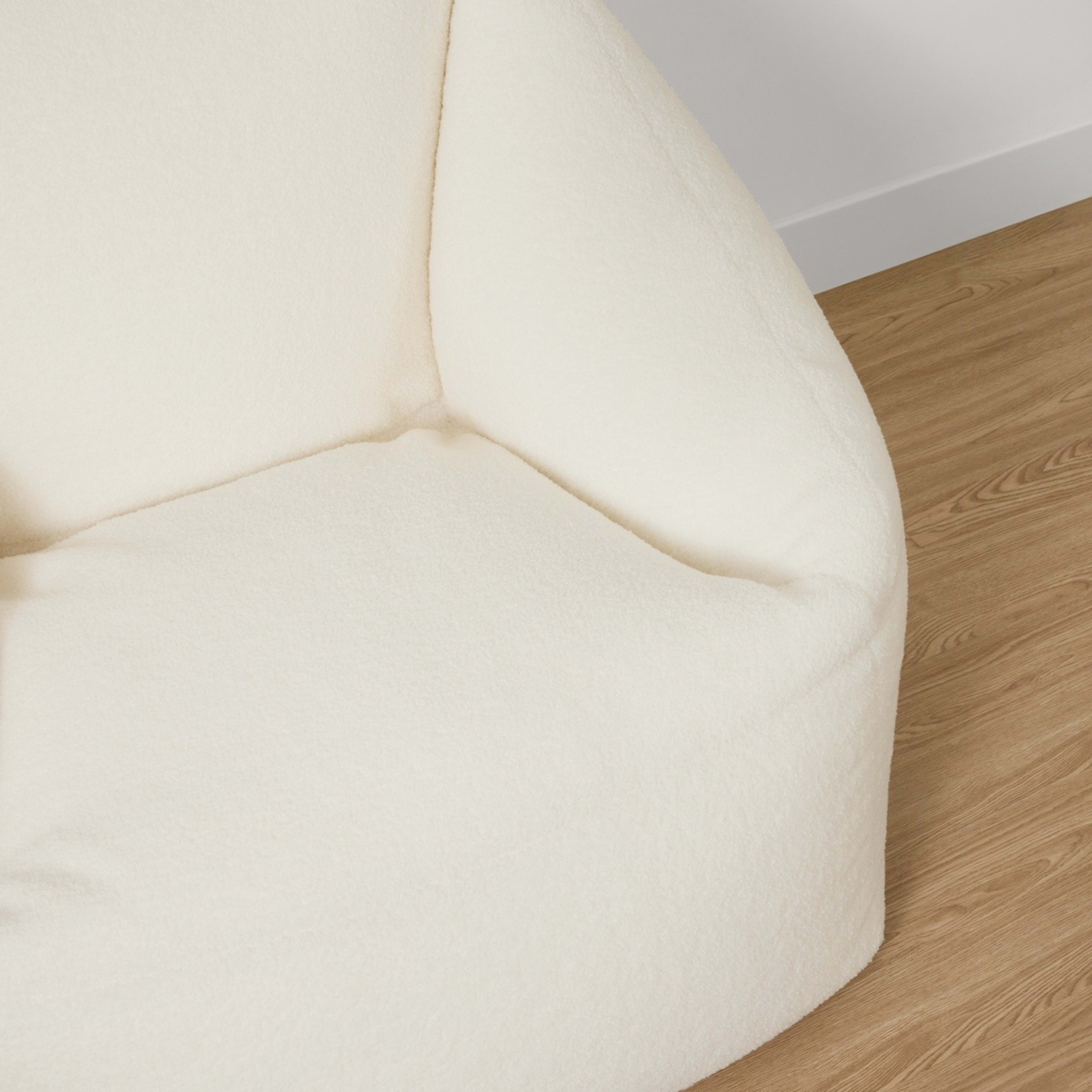 7 Boucle Bean Bag - White, 7 of 9