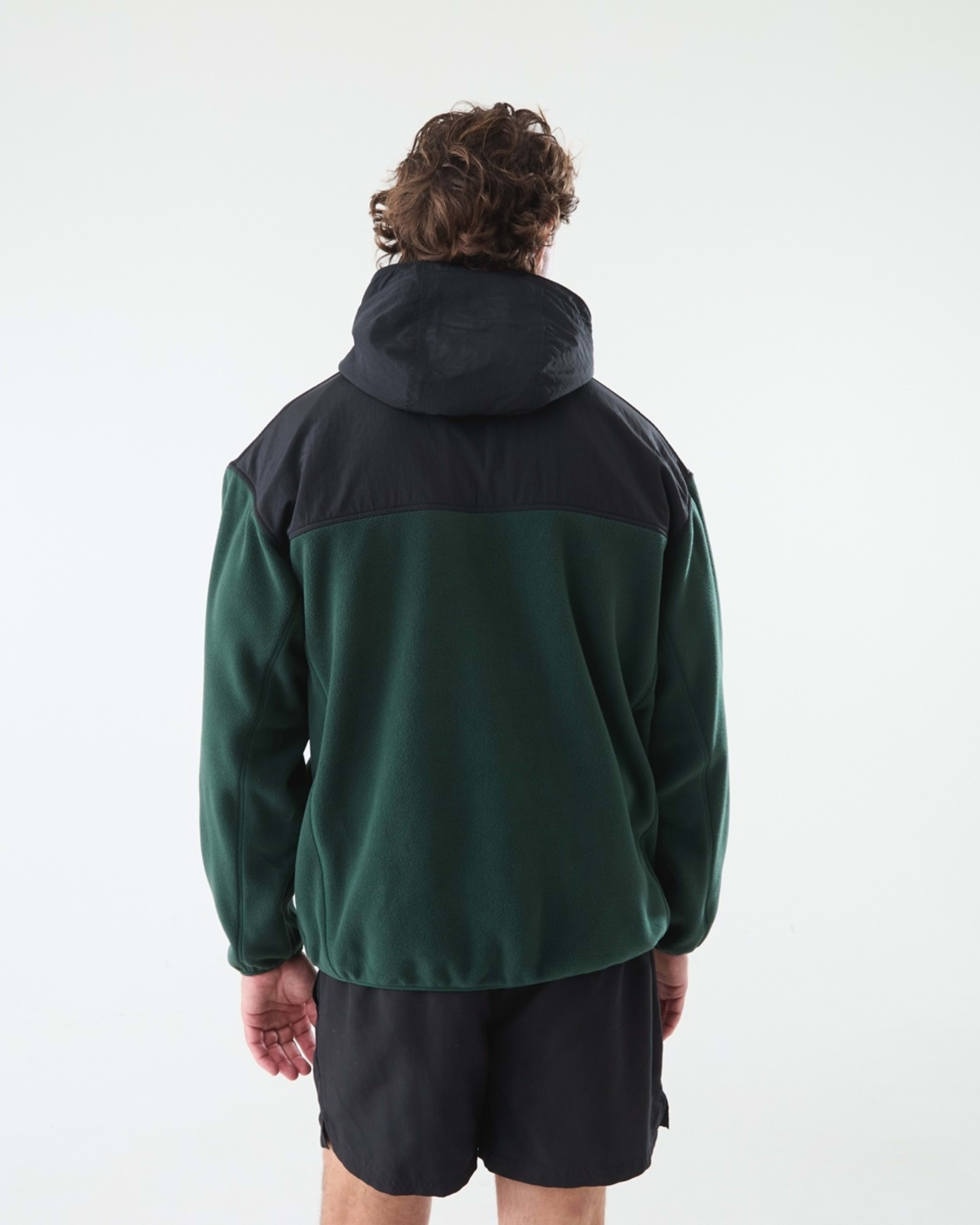 4 Active Mens Polar Fleece Full Zip Hoodie Hunt Green, 4 of 6