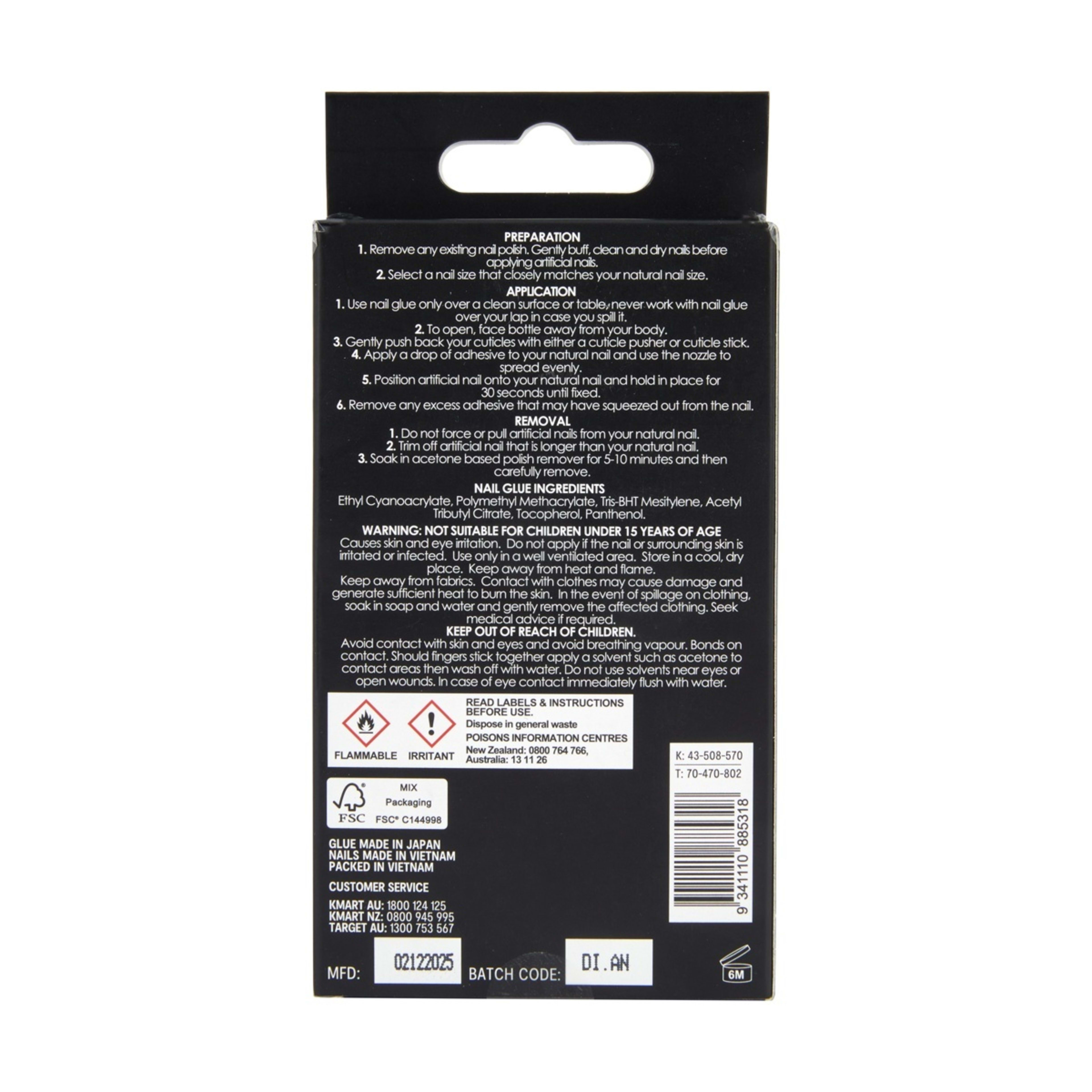 2 OXX Cosmetics 24 Pack Artificial Toenails with Adhesive - French Tip, Pink, 2 of 5