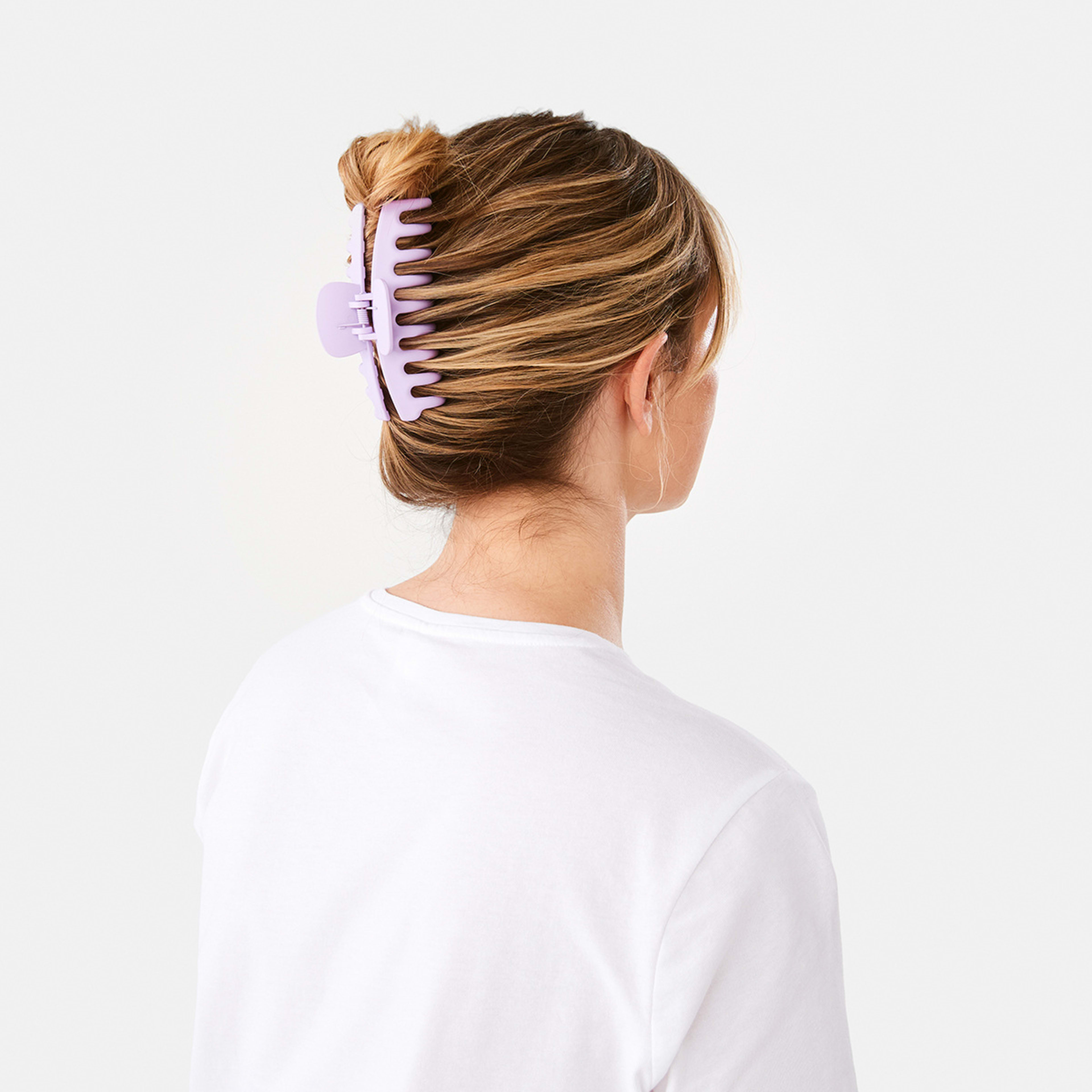 3 2 Pack Navy and Lilac Barrel Claw Hair Clips, 3 of 4