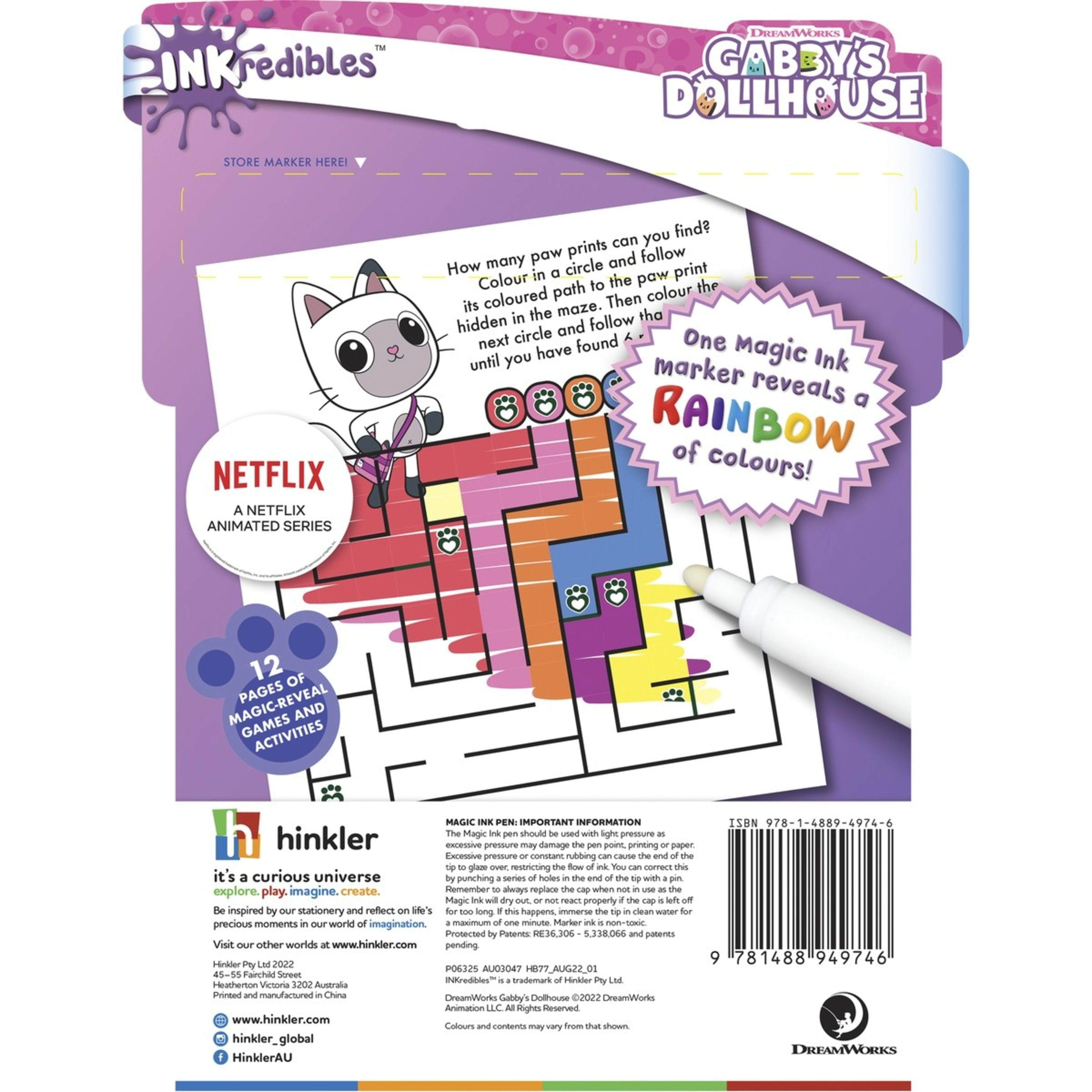 INKredibles DreamWorks Gabby’s Dollhouse Magic Ink Pictures Book Kmart