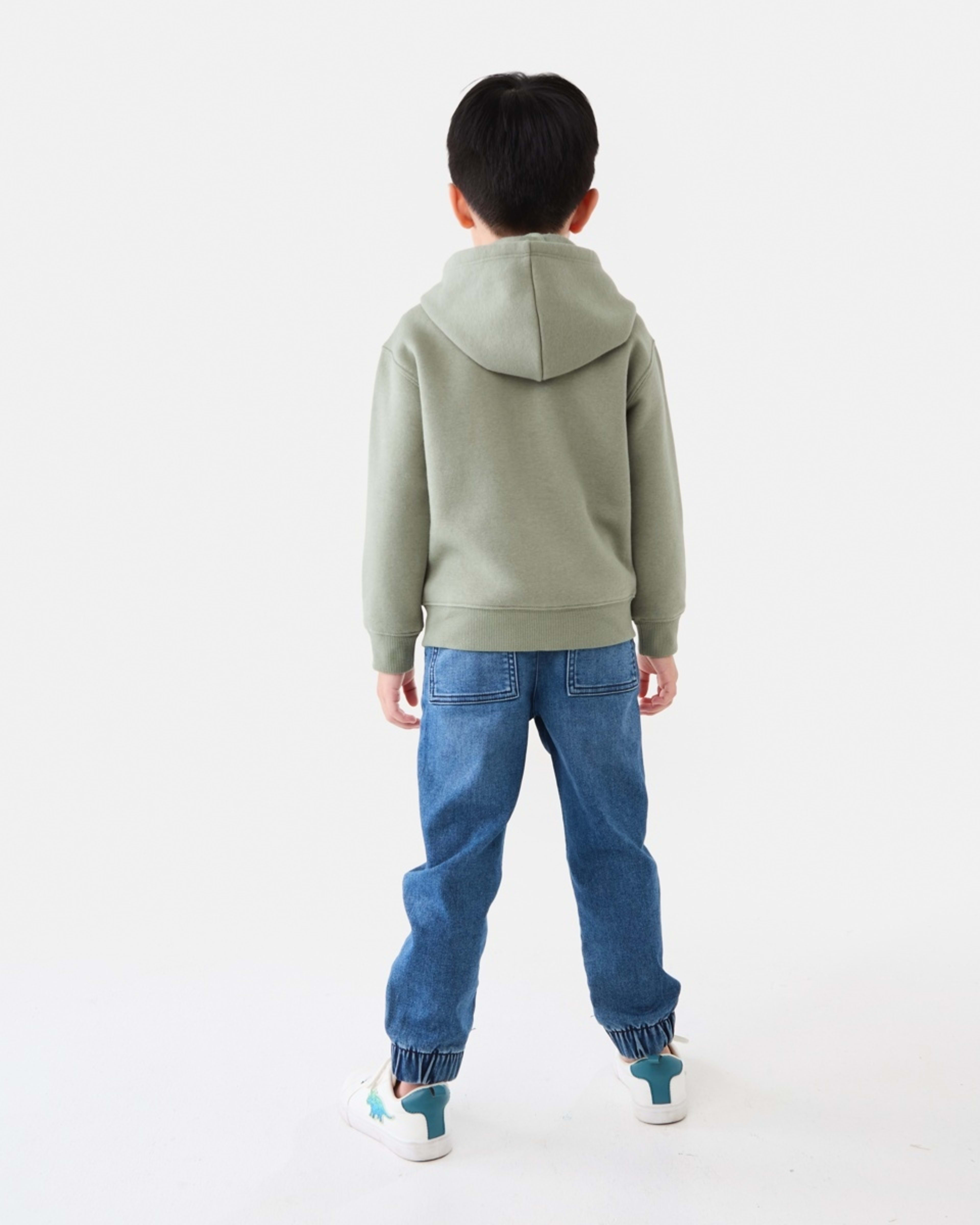 8 Plain Zip Through Hoodie Sea Spray, 8 of 10