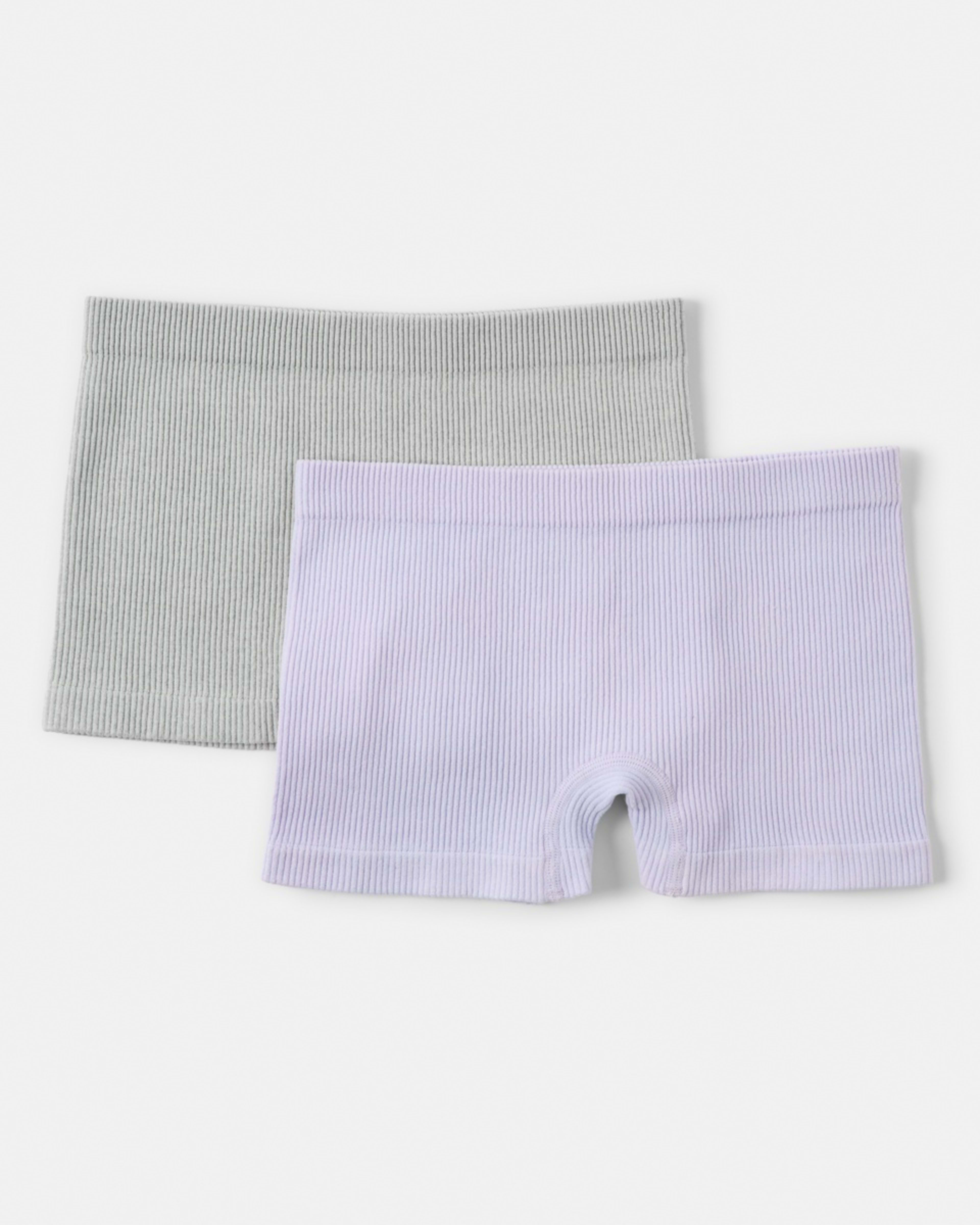 1 2 Pack Rib Seamfree Shortie Purple Grey Marle