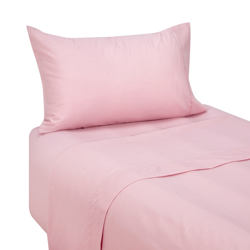 180 Thread Count Sheet Set King Single Bed, Pink Kmart