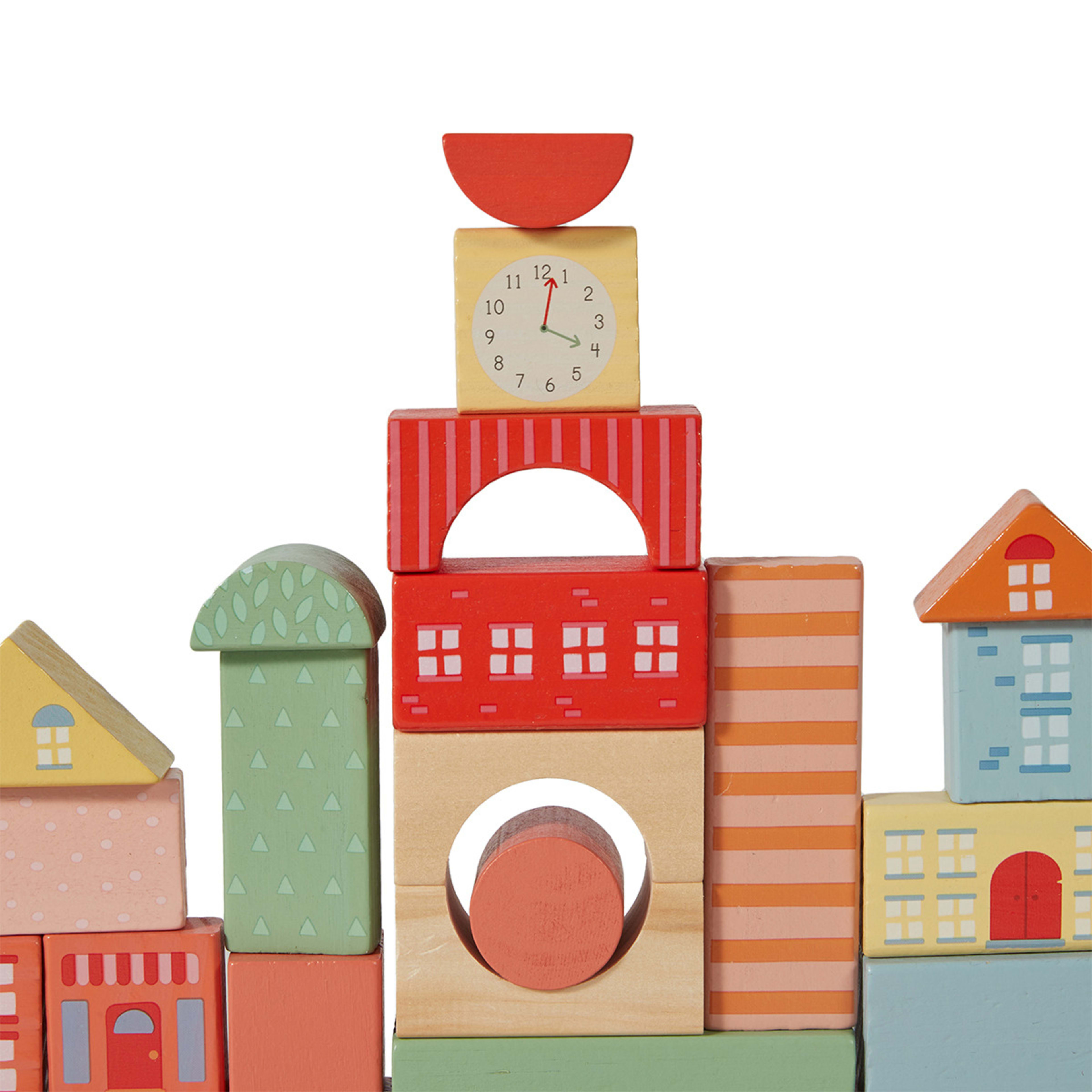 200 Piece Wooden Blocks with Shape Sorting Lid Playset Kmart