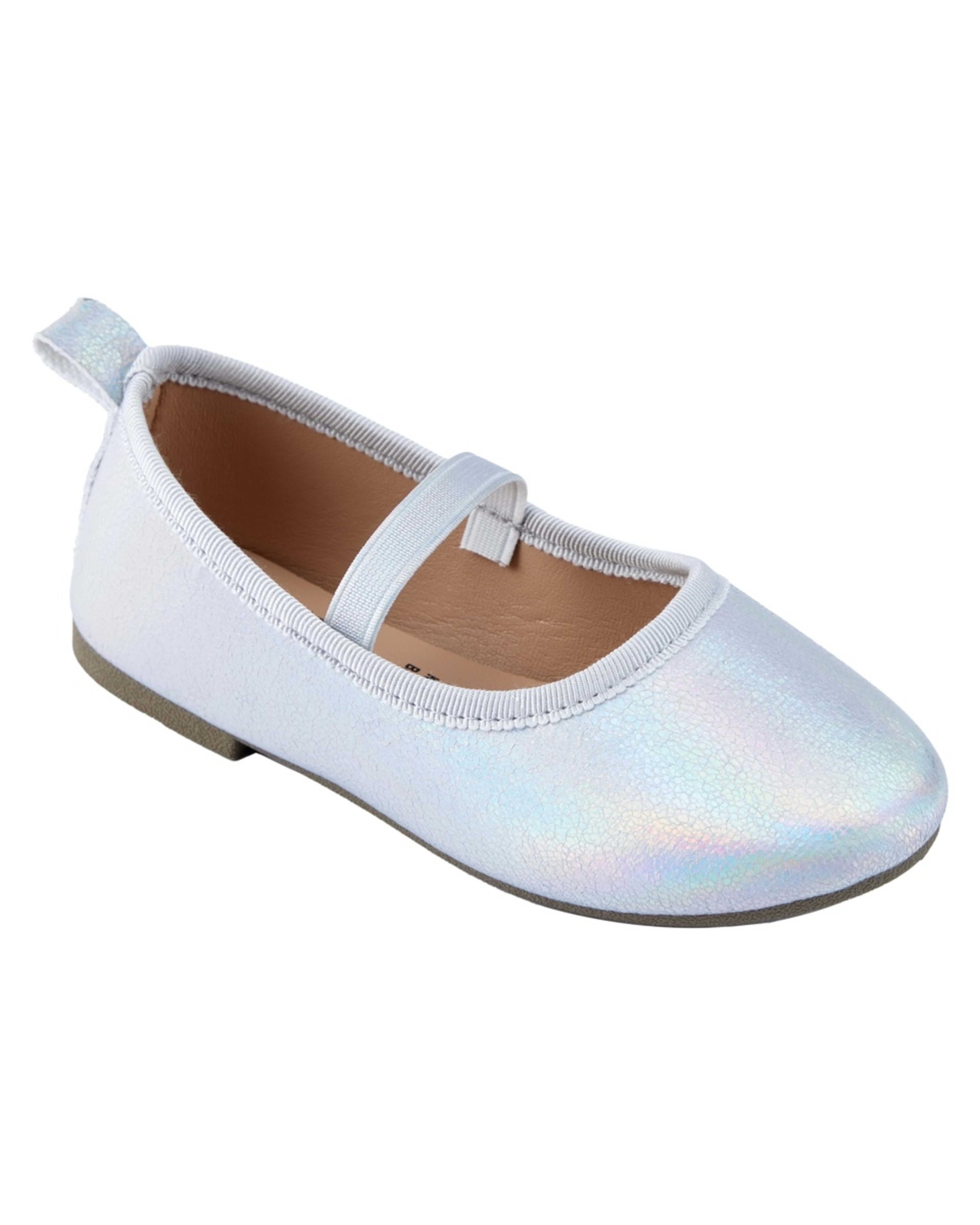 1 Junior Glitter Flats Irridsilvr
