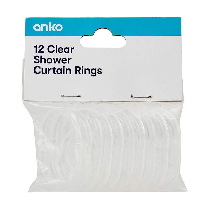 Clear Shower Curtain Rings Pack of 12 Kmart