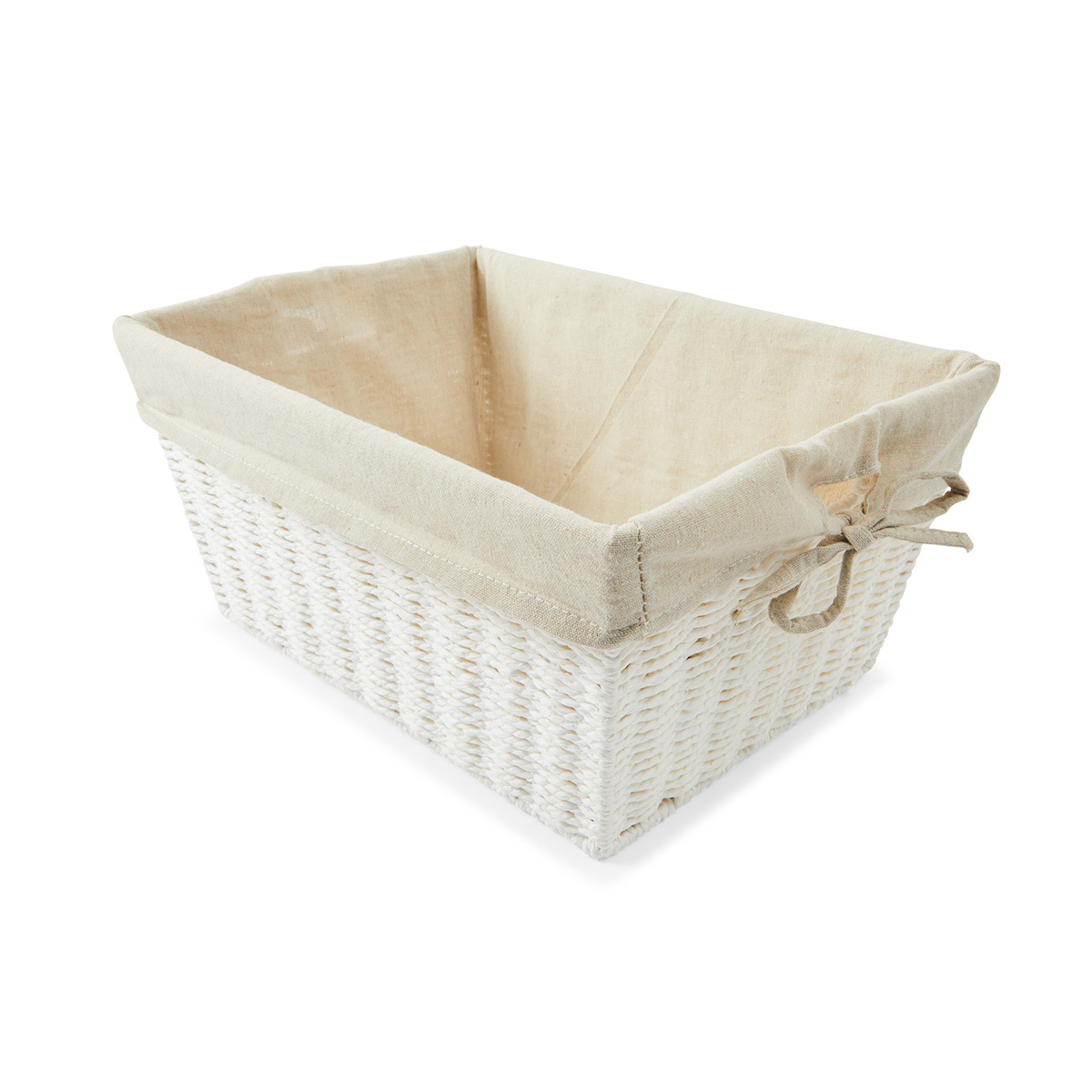 2 Square Paper Rope Basket with Liner - White, 2 of 8