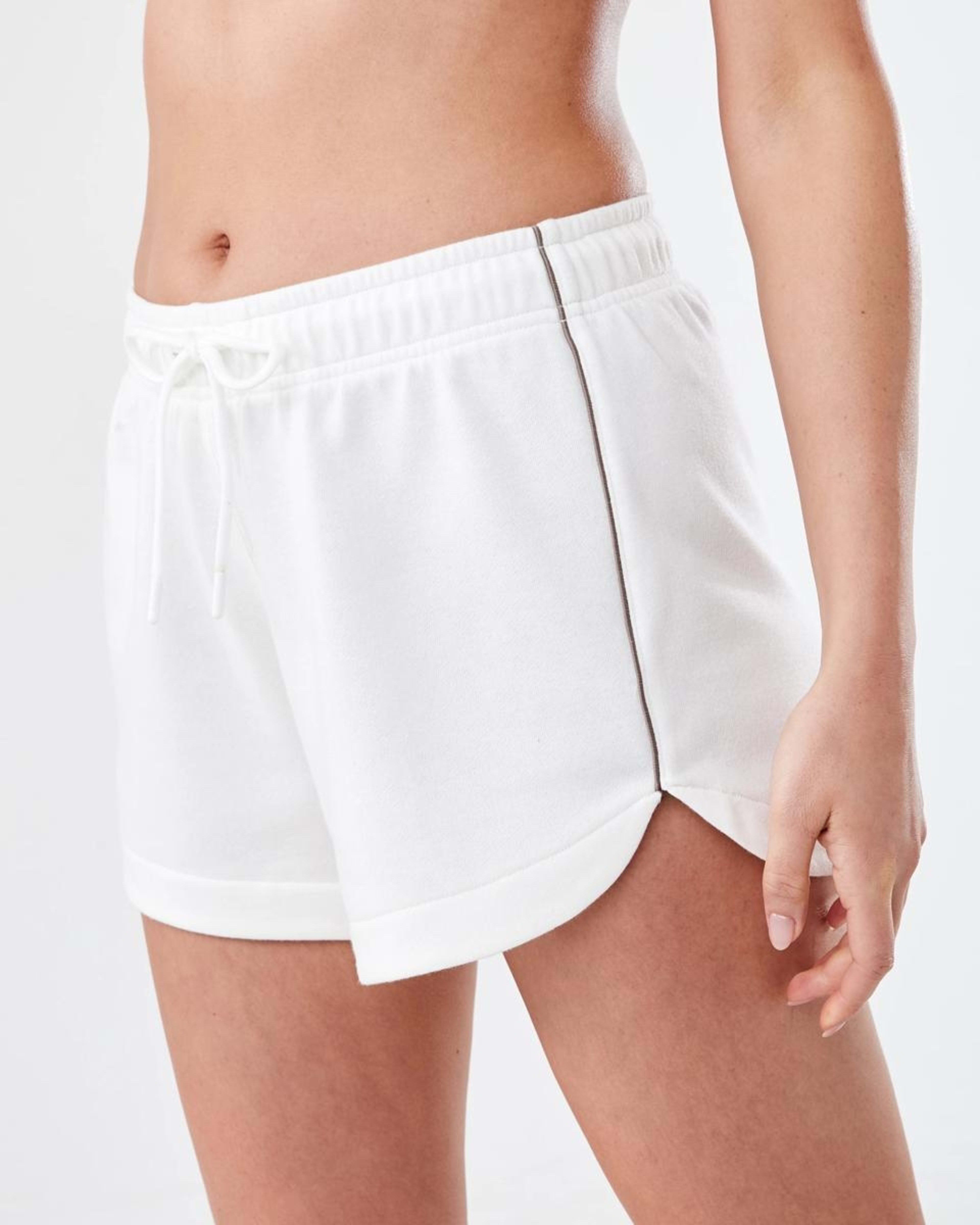 2 Active Womens Terry Sport Shorts Wht Egret, 2 of 6