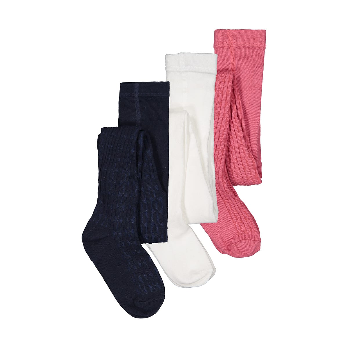3 Pack Cotton Rich Cable Tights - Kmart