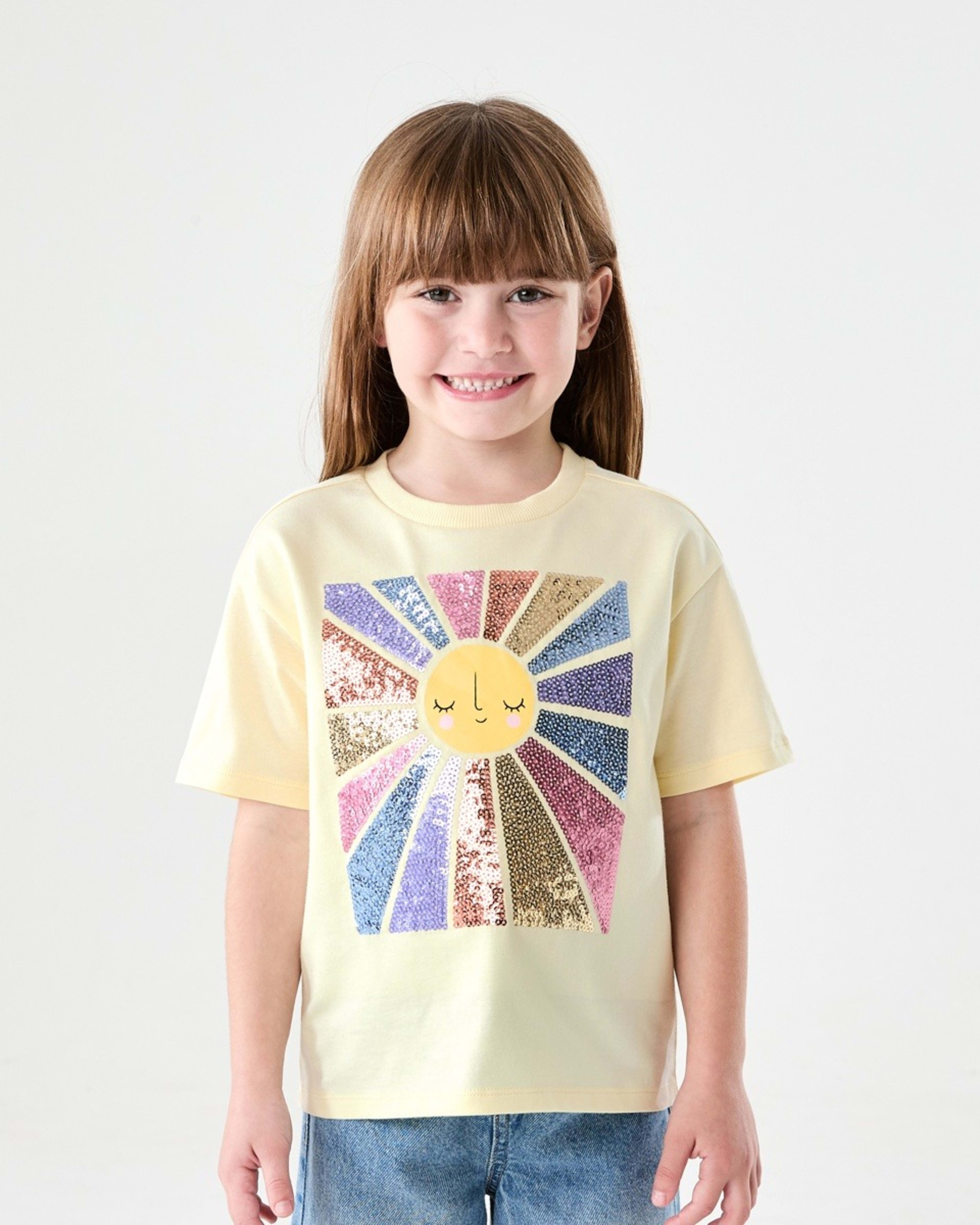 1 Short Sleeve Embellished T-shirt SOL SEQUIN PEAR SORBET, 1 of 6