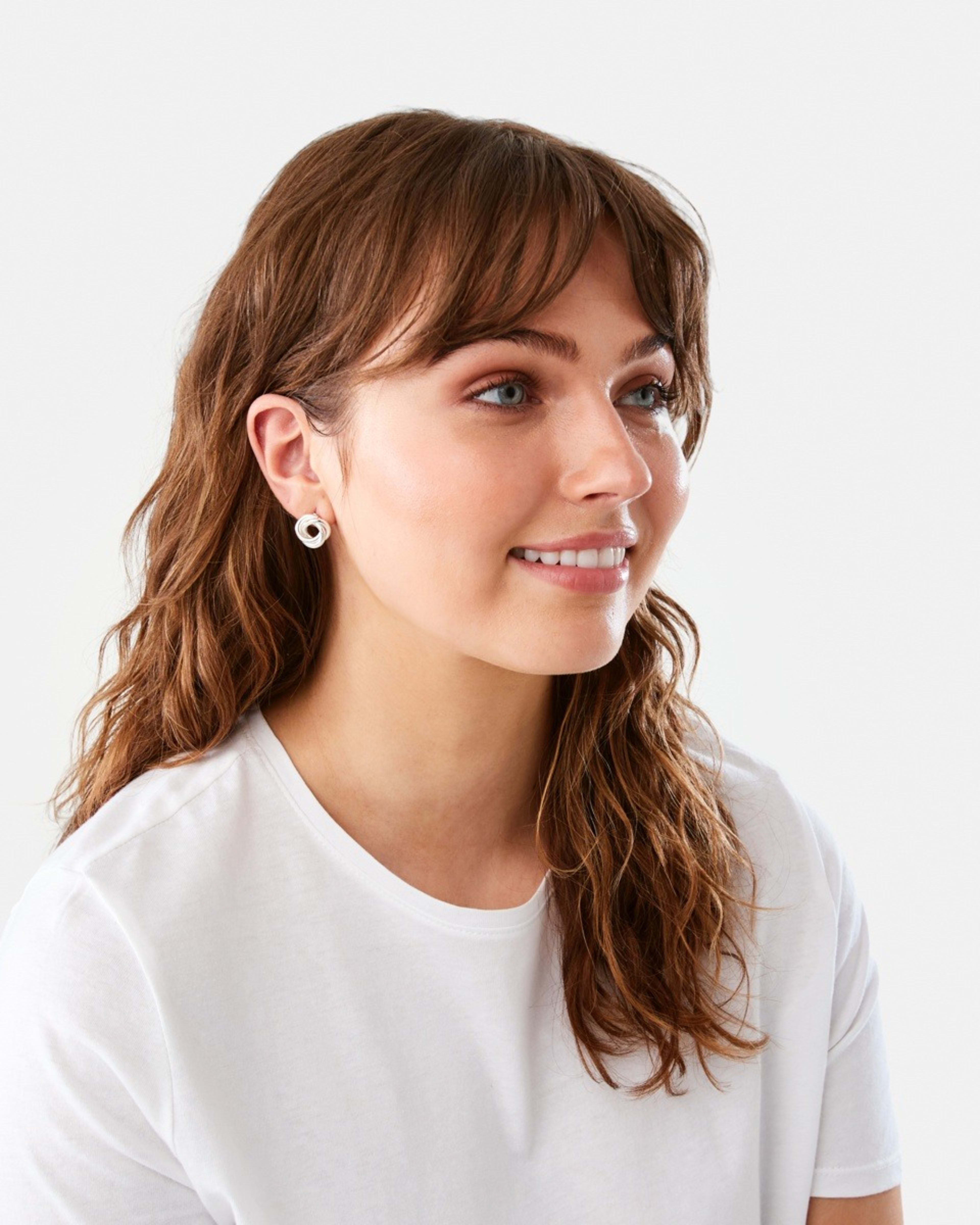 4 3 Pack Statement Stud Earrings Silver, 4 of 5