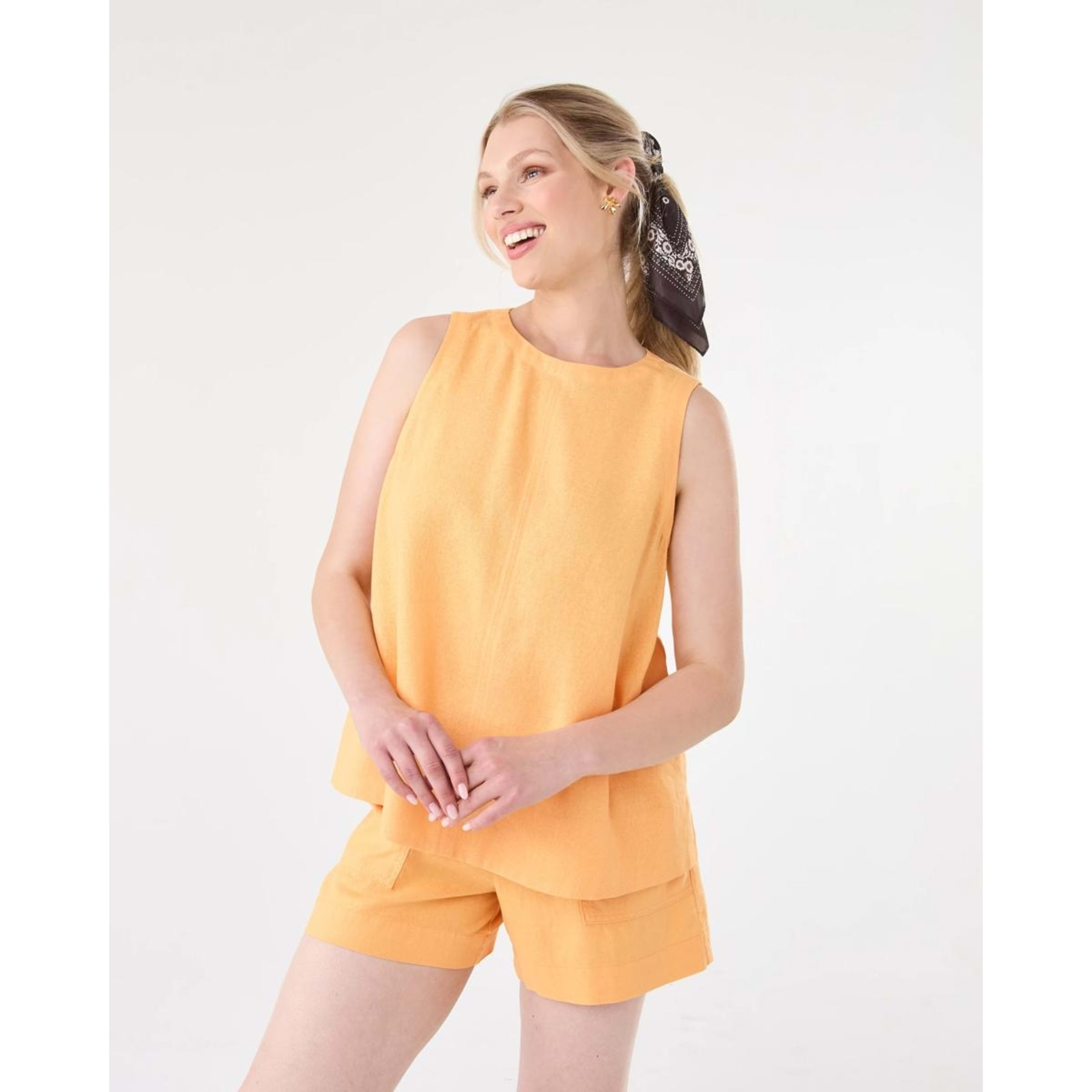 4 Ditsy Flower Print Hair Scarf - Brown, 4 of 10