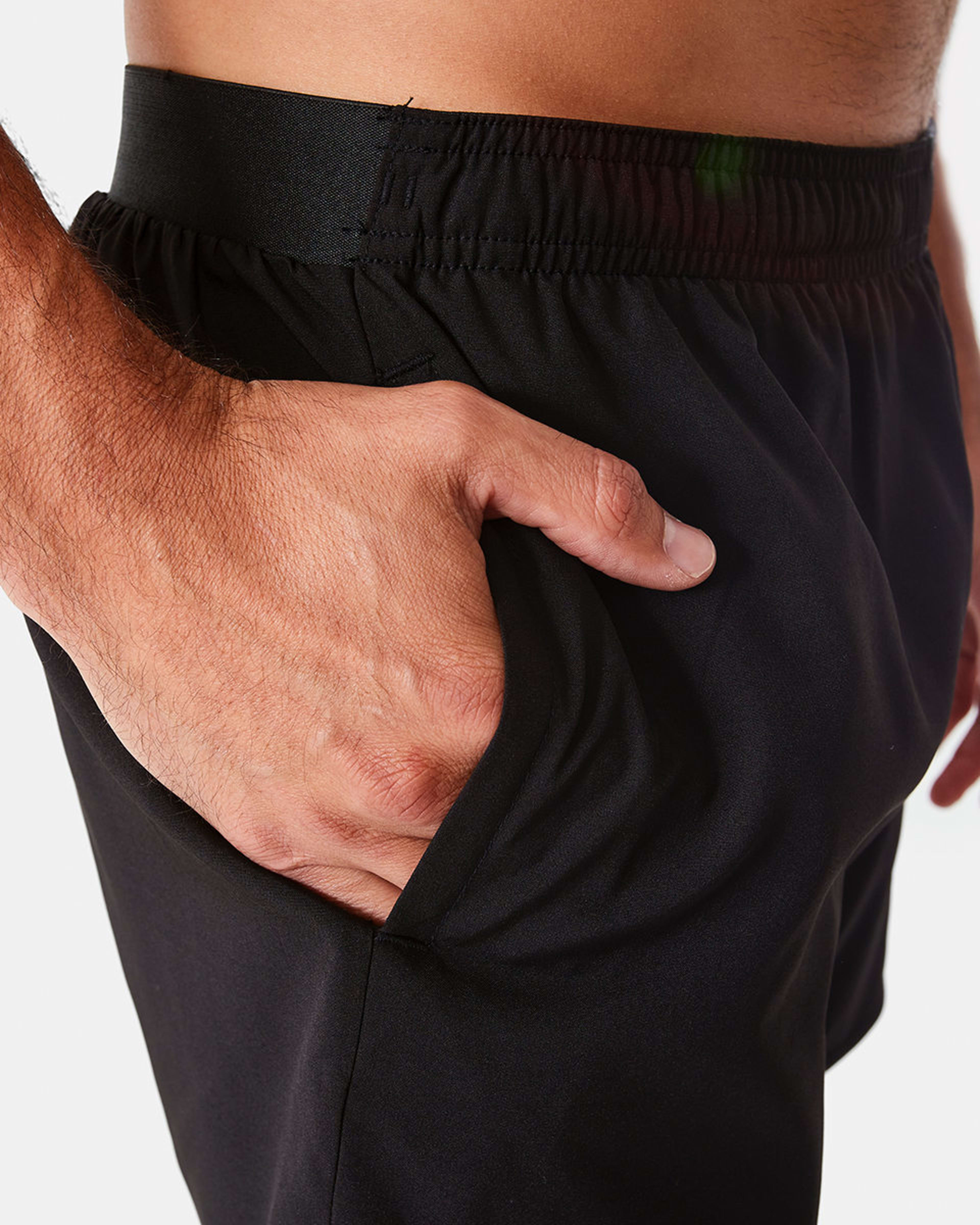 7 Active Mens Dual Layer Shorts BLACK, 7 of 7