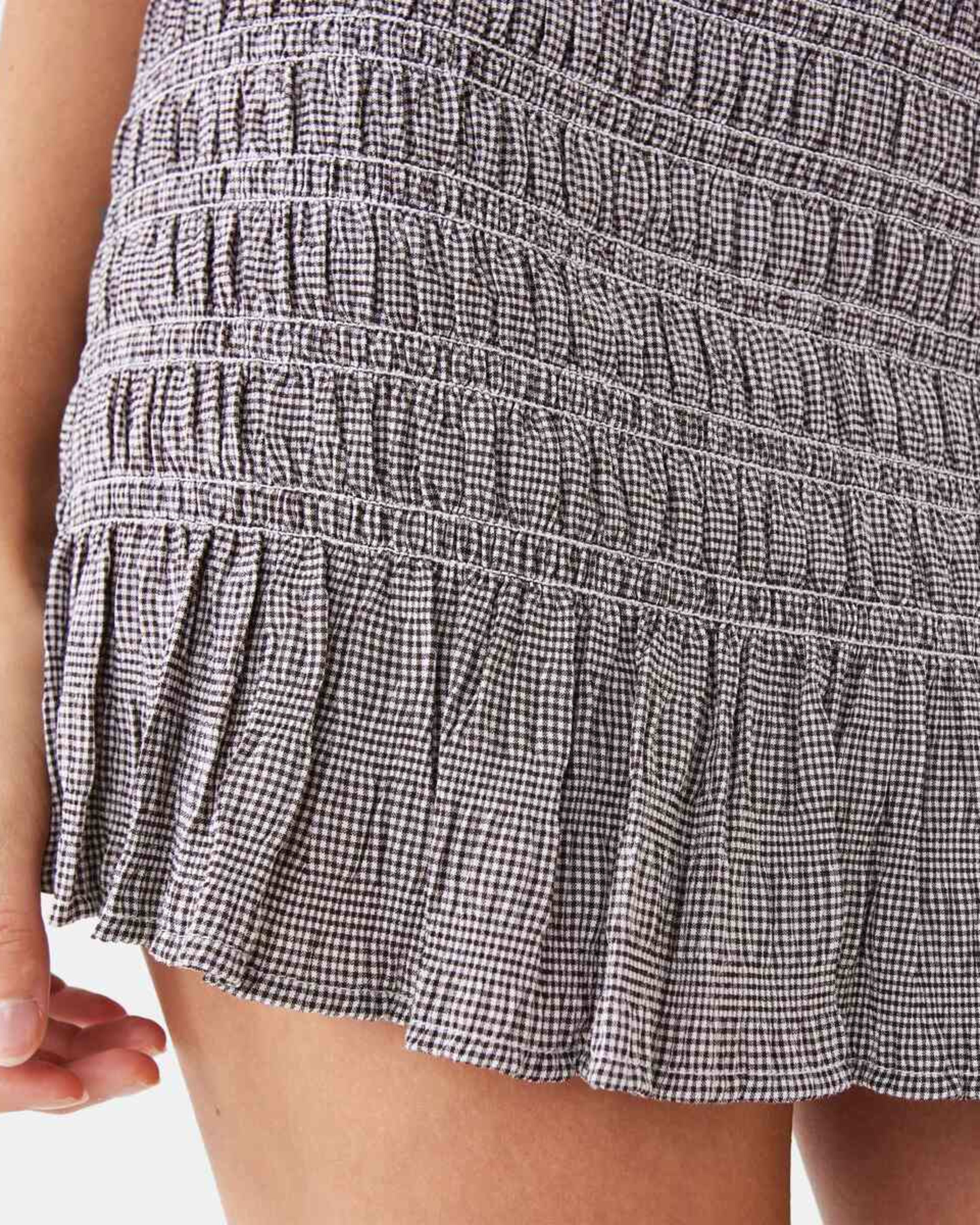 5 Pleated Mini Skirt Bwn Check, 5 of 8