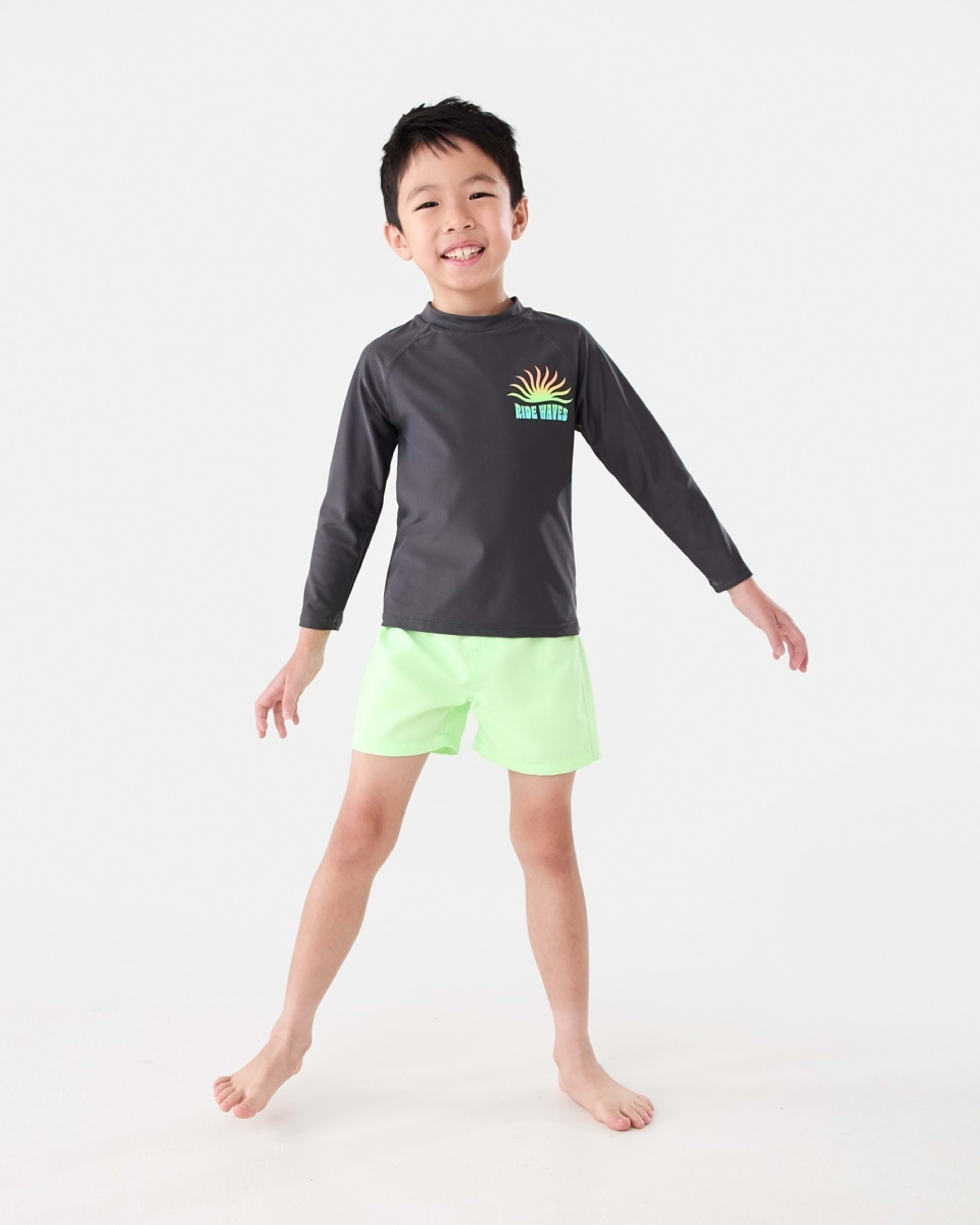 4 Plain Boardshorts FLURO LIME, 4 of 5