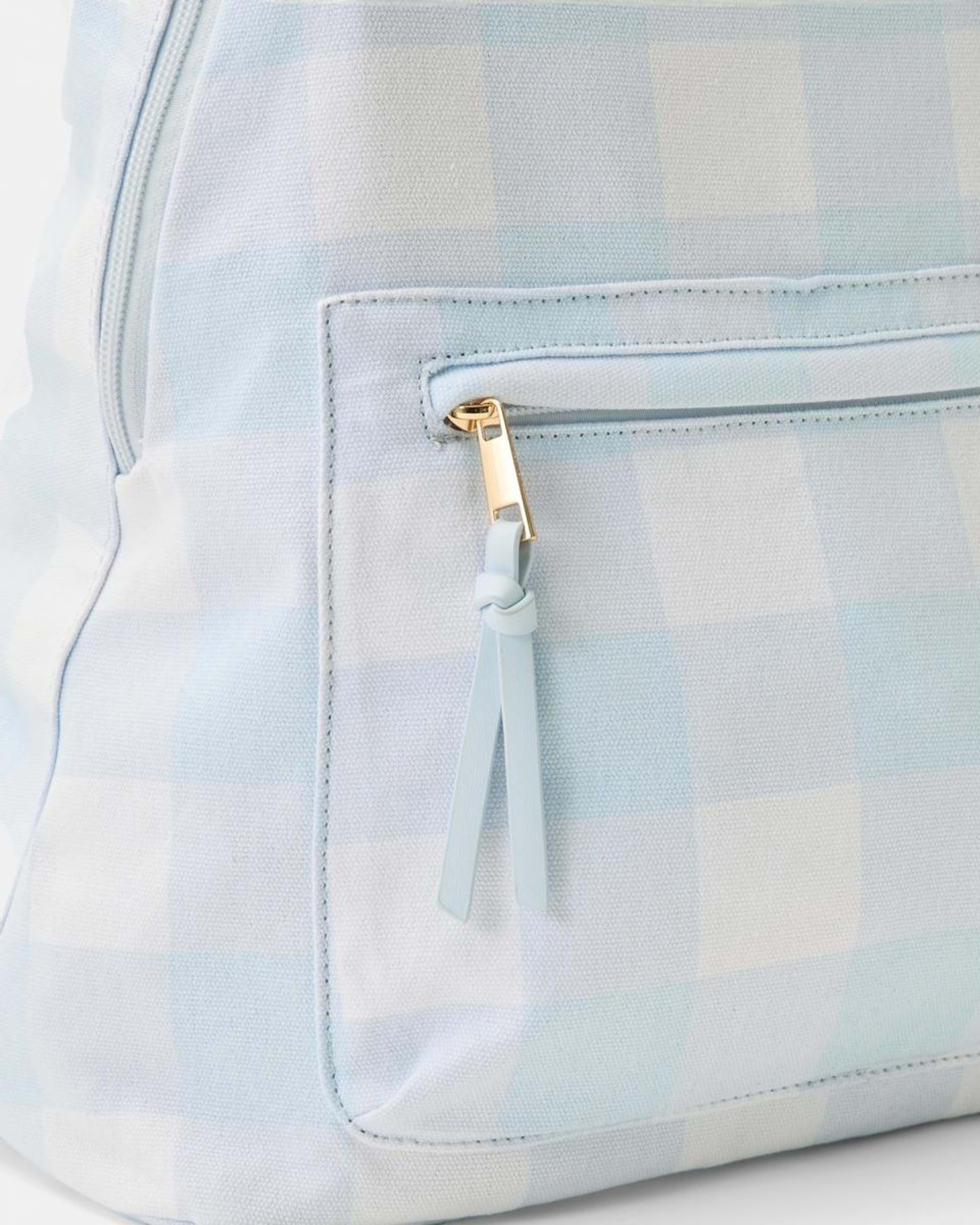 3 Canvas Backpack Blue Ging, 3 of 4