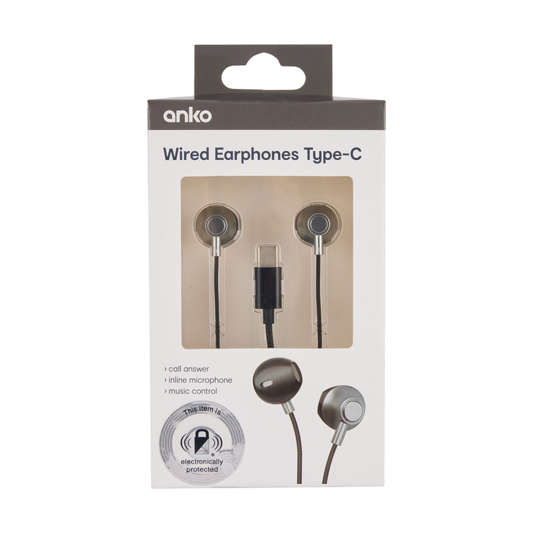 TypeC Bud Earphones Black Kmart NZ