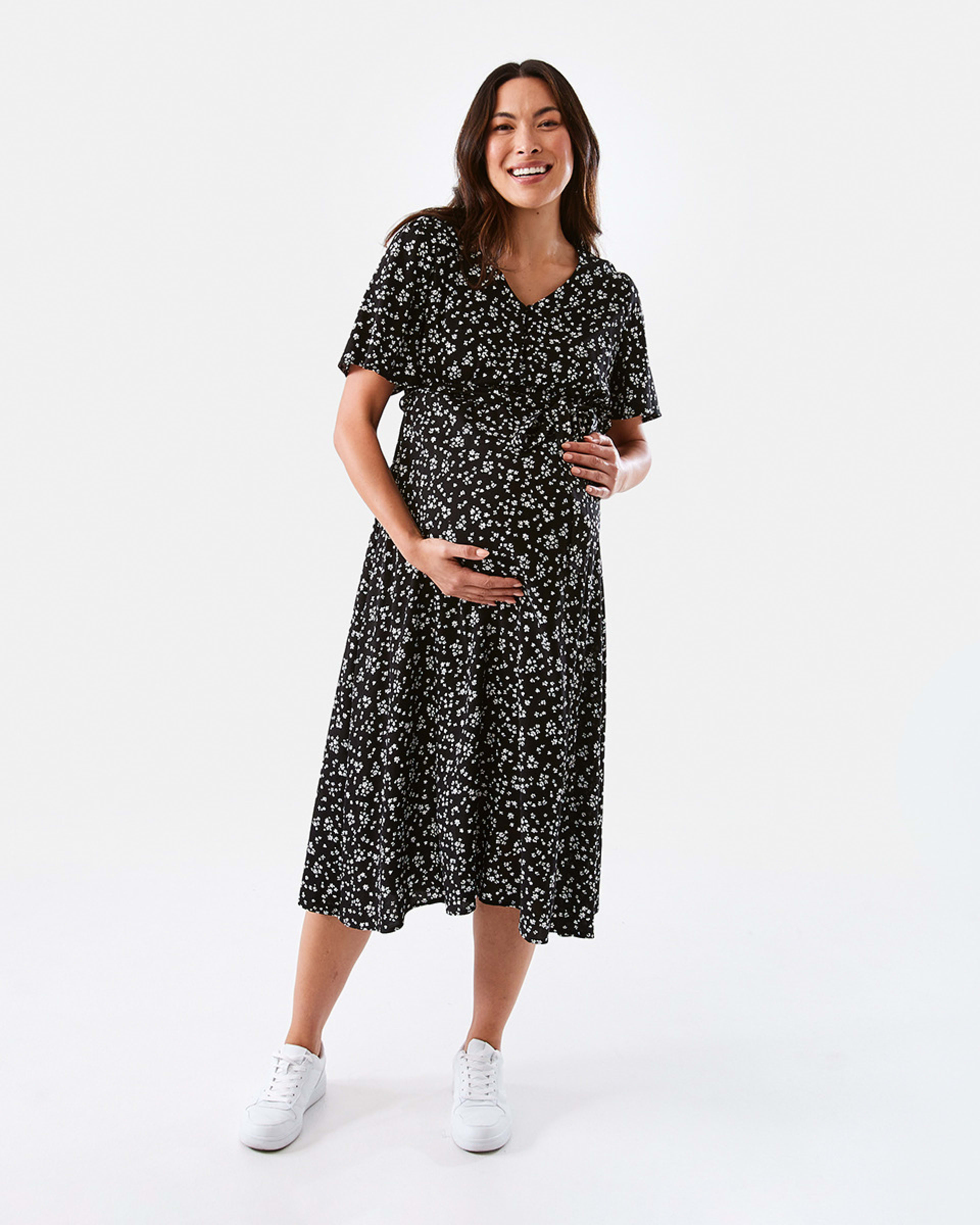 Maternity Short Sleeve Button Through Dress Kmart