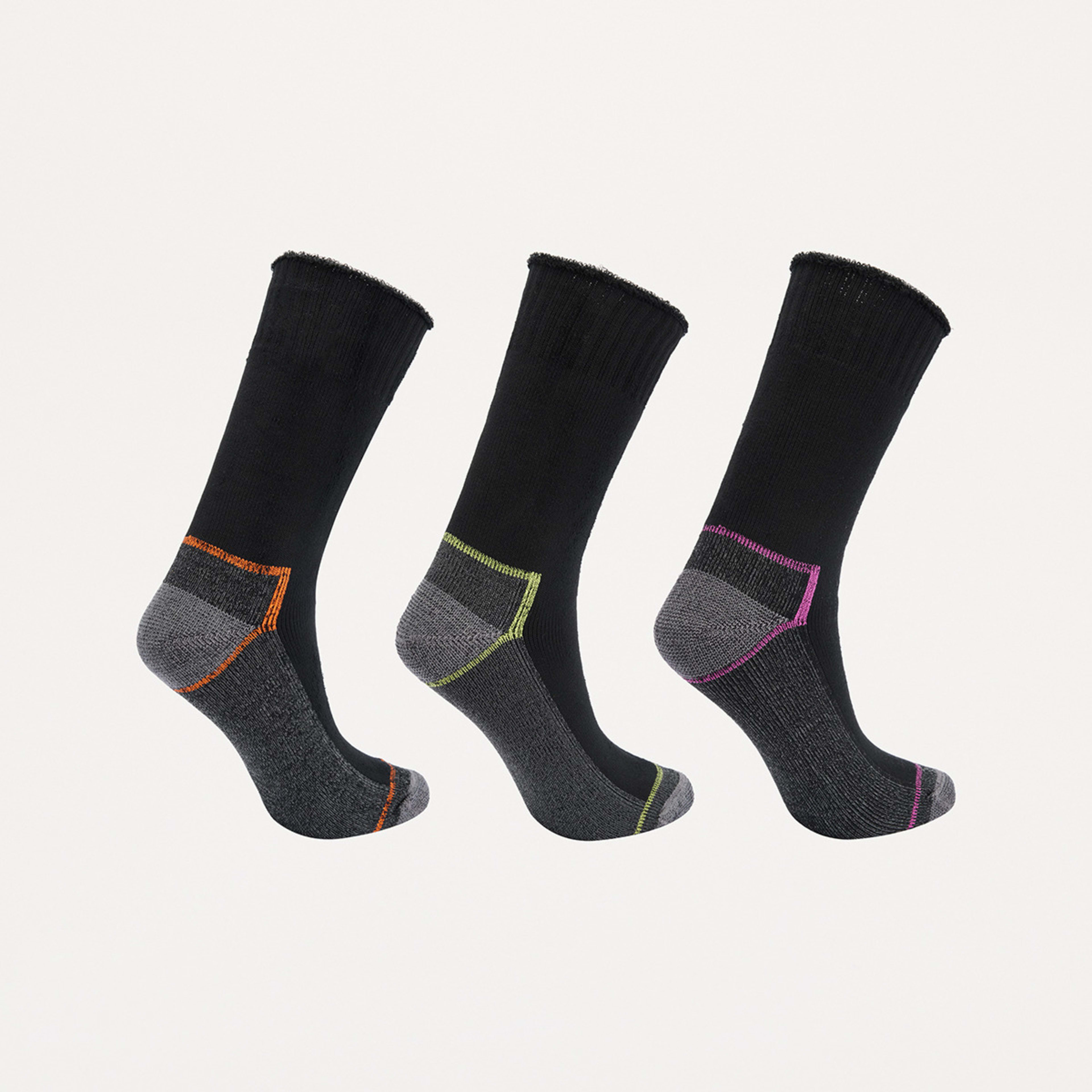 2 3 Pack Workwear Bamboo Crew Socks Black, 2 of 3