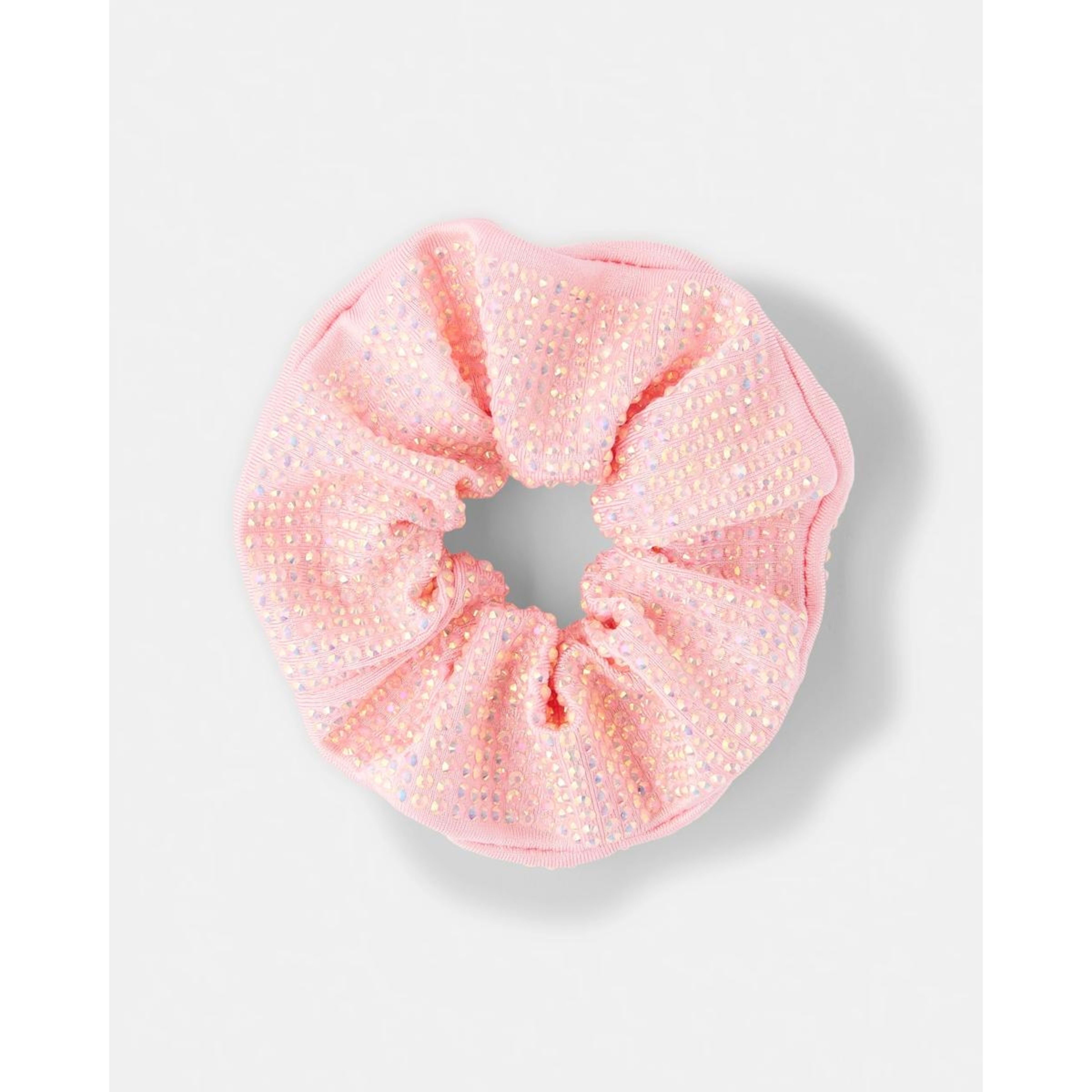 1 Diamante Hair Scrunchie - Pink, 1 of 3