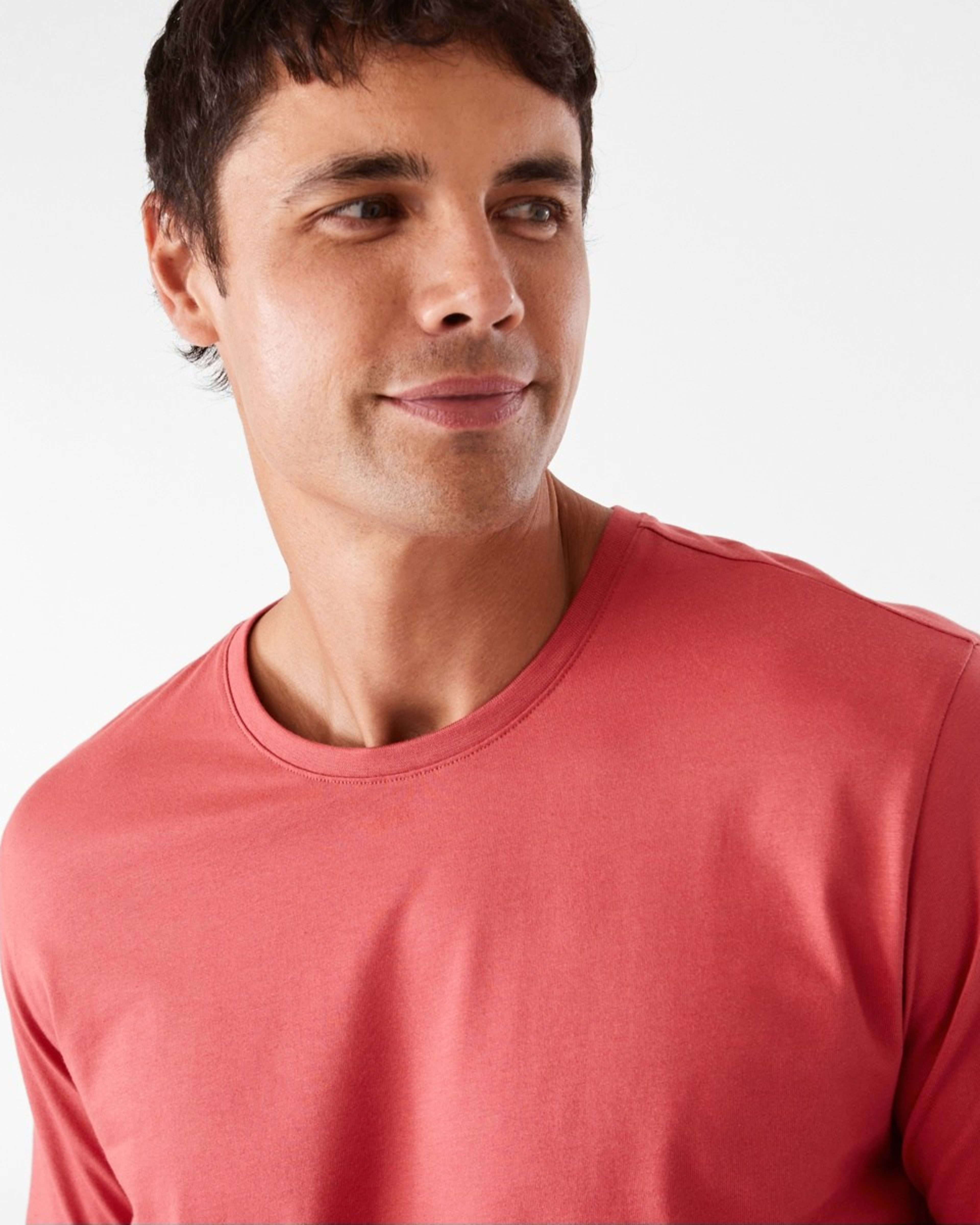 4 Australian Grown Cotton Crew Neck T-shirt Red Mine, 4 of 5