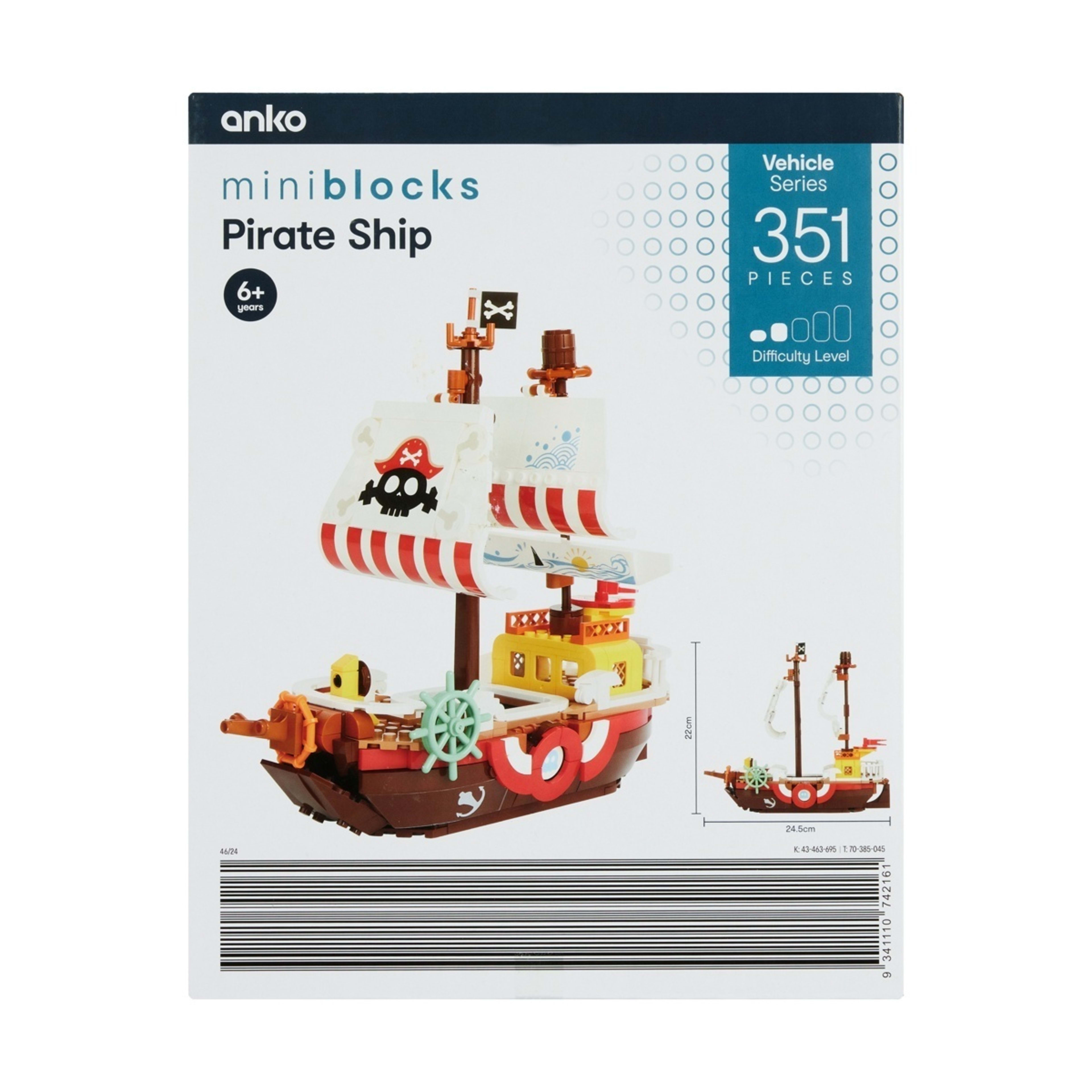 3 351 Piece Mini Blocks Vehicle Series: Pirate Ship, 3 of 3