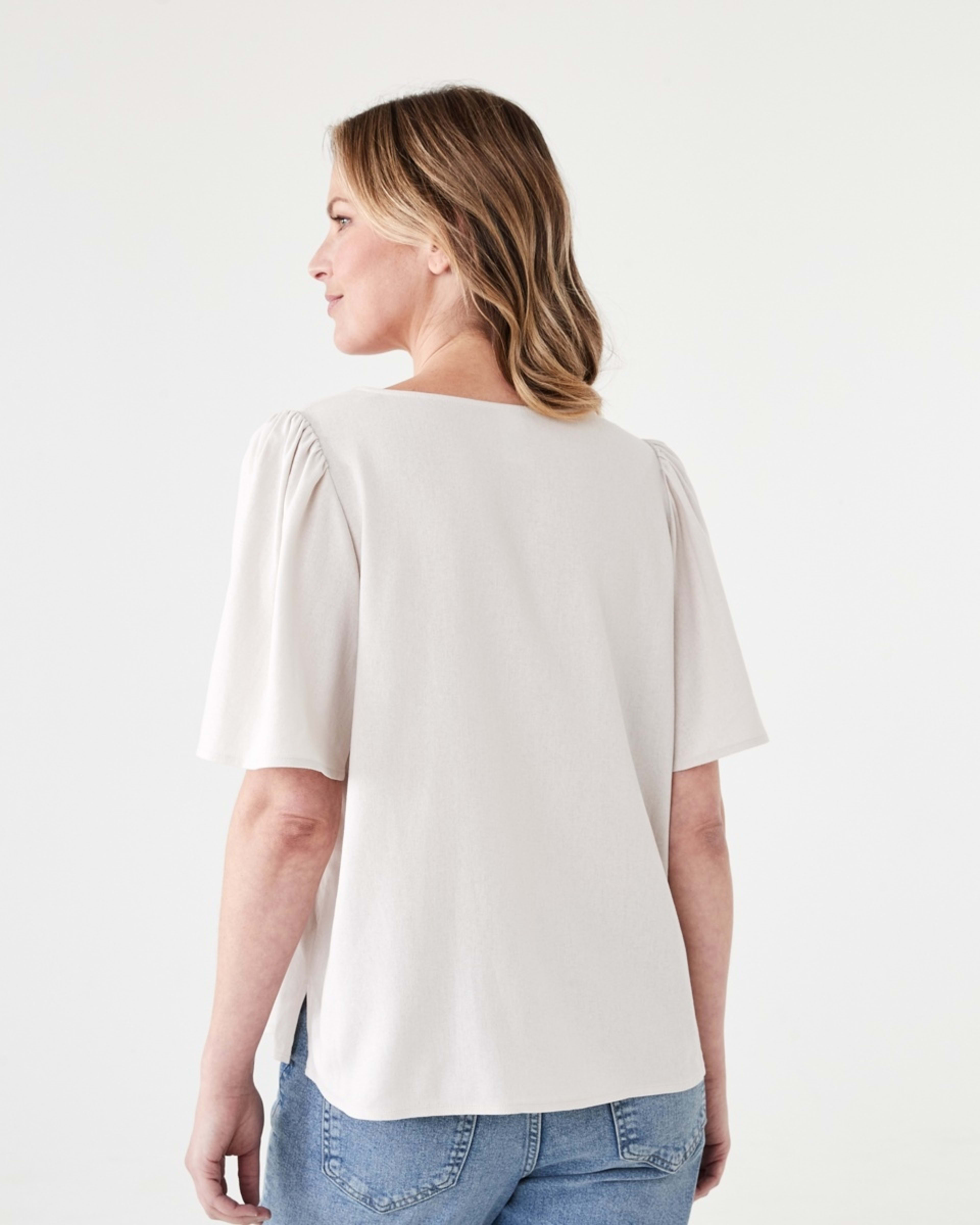 3 Short Sleeve Flutter Top NATURAL BEIGE, 3 of 6