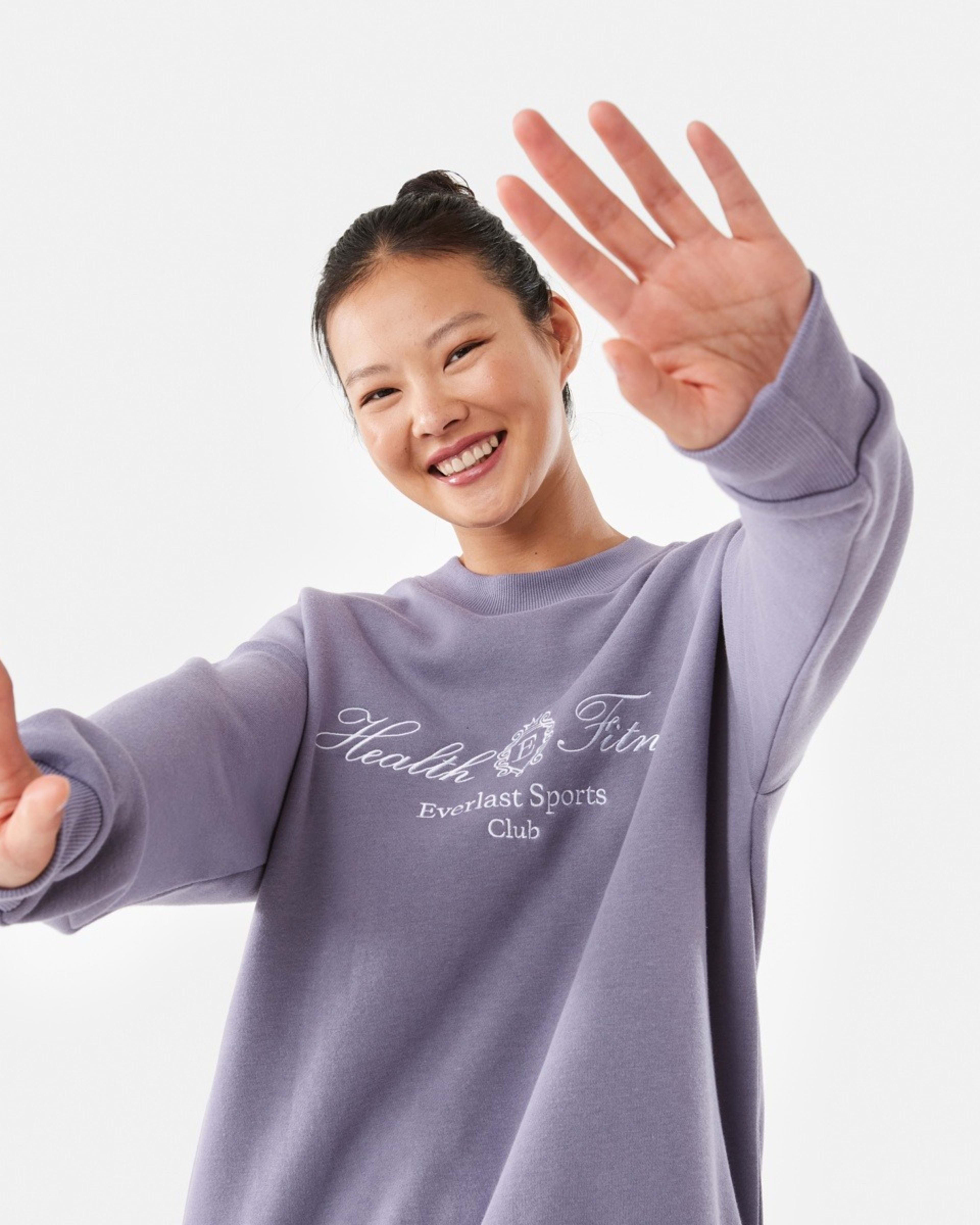 7 Everlast Womens Street Oversized Crew Sweatshirt Dusk, 7 of 8