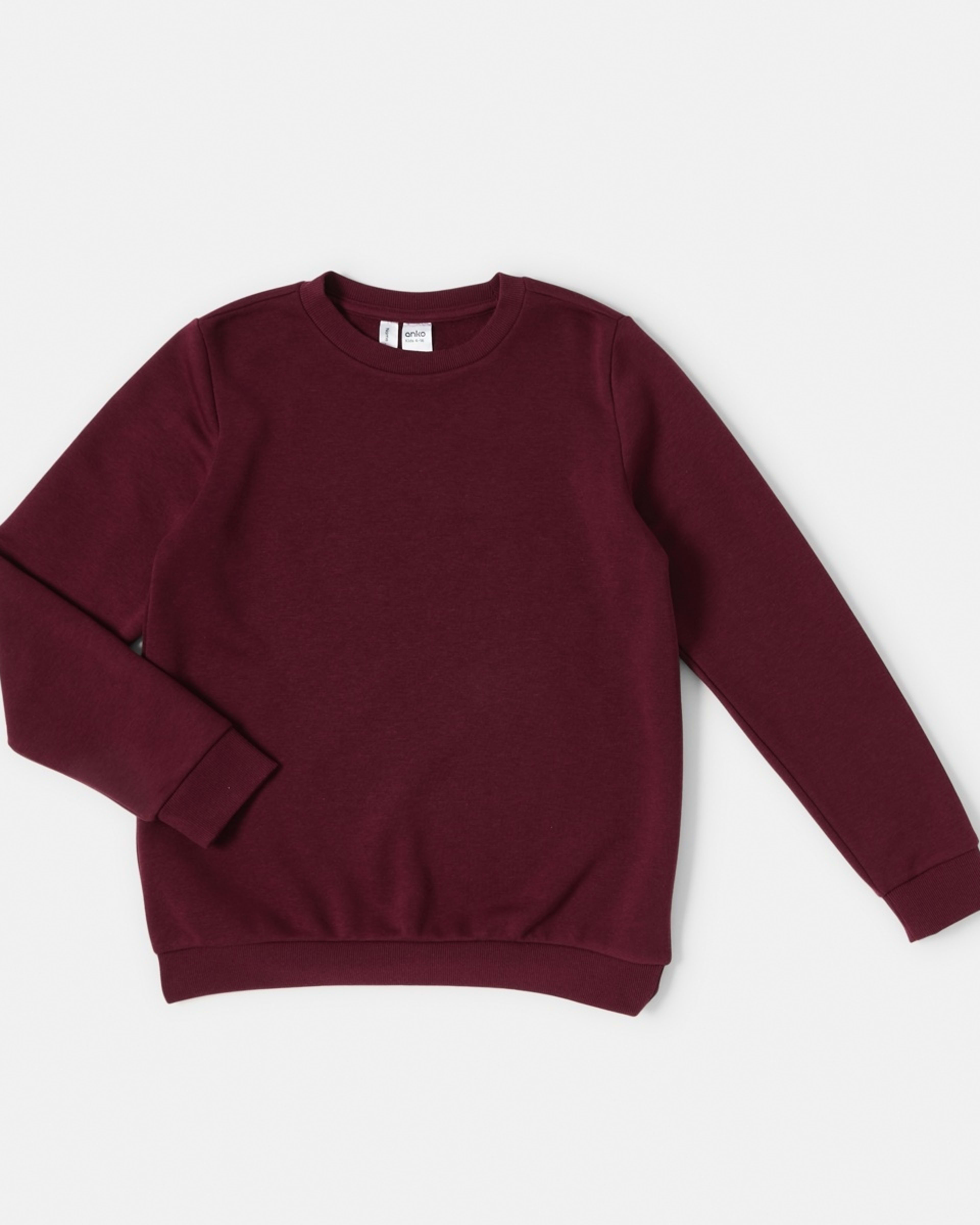 7 Basic Crew Sweatshirt Burgundy, 7 of 9