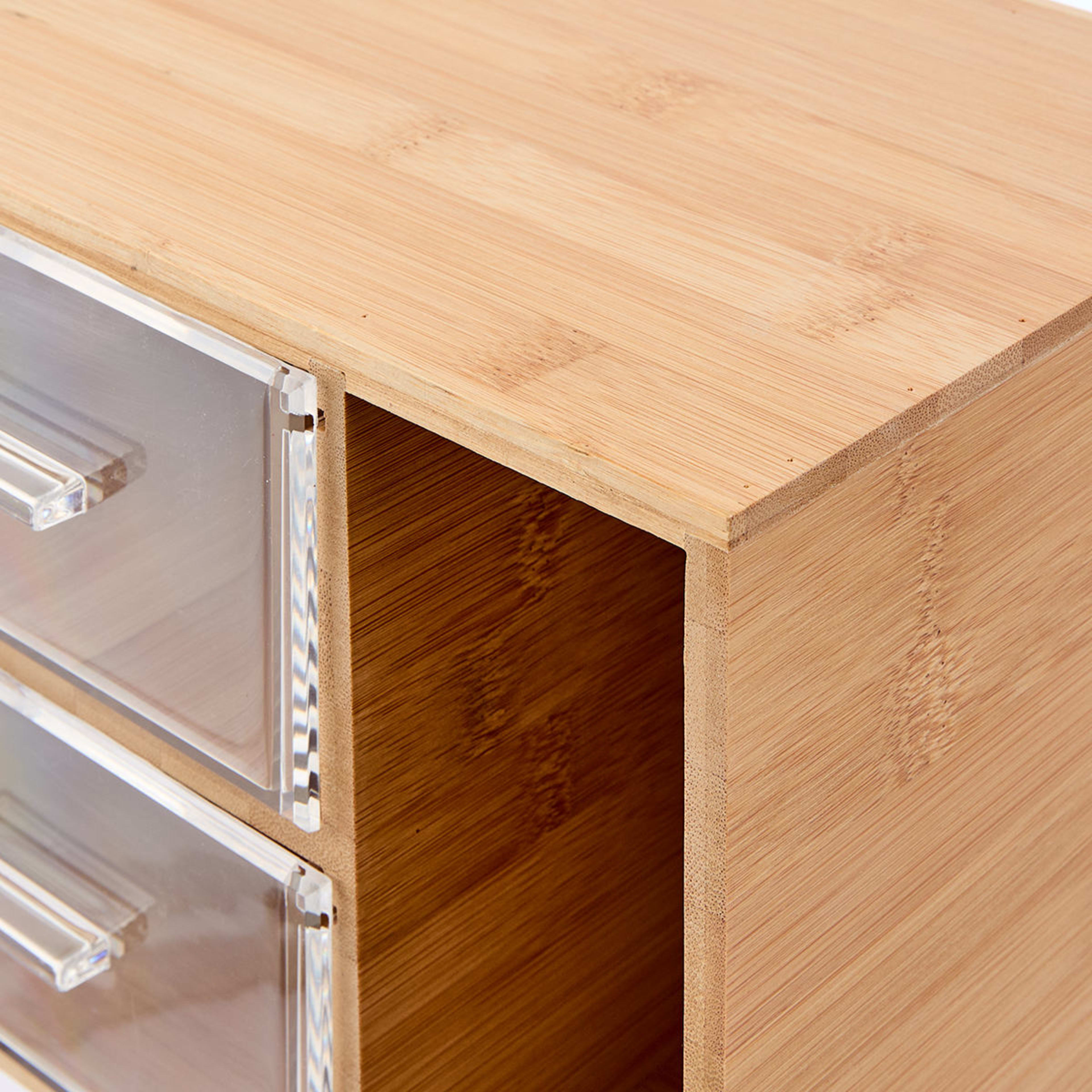 8 Bamboo and Plastic Square 2 Drawers, 8 of 8