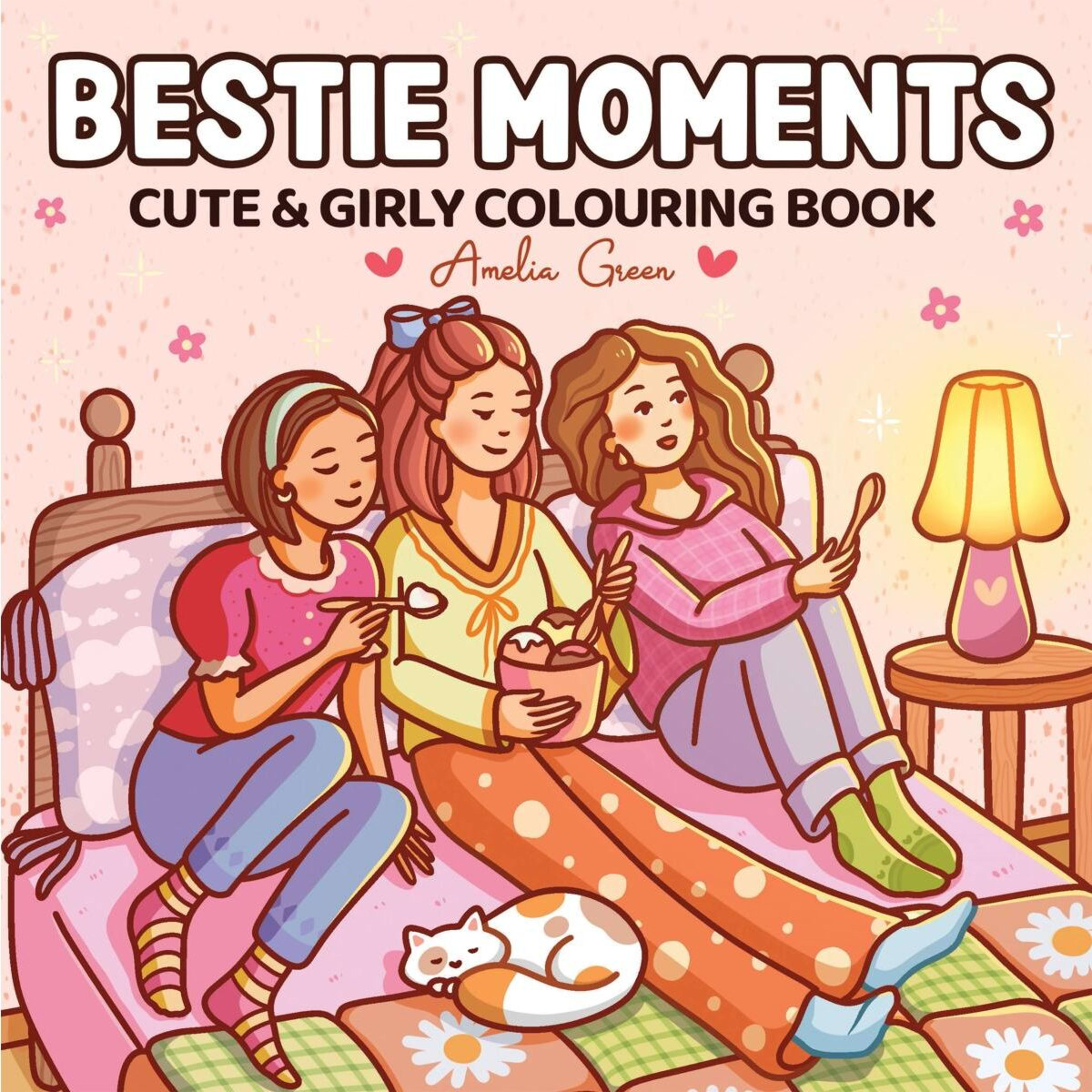 1 Bestie Moments Cute and Girly Colouring Book by Amelia Green - Book, 1 of 4