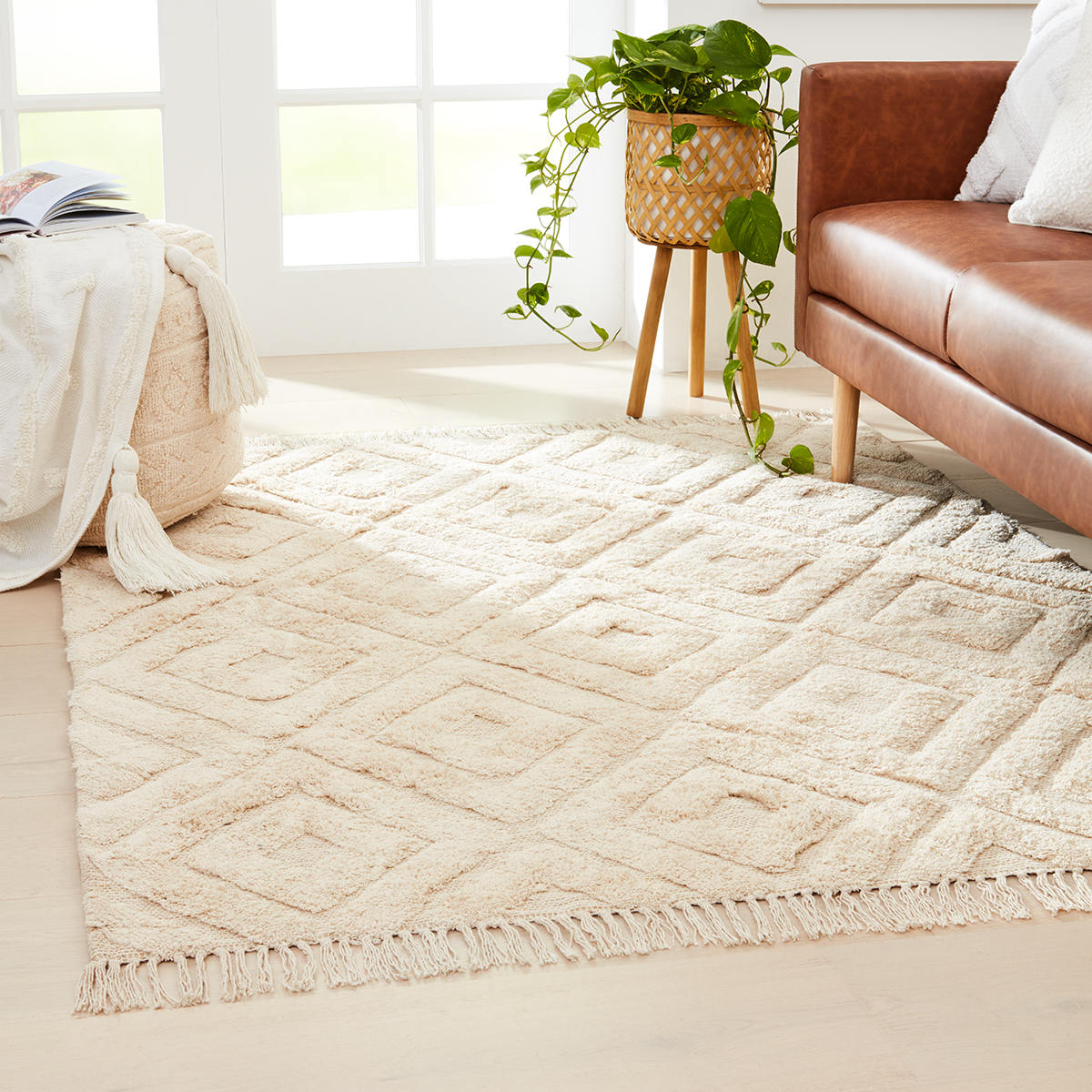 Tufted Rug Natural, Medium 180cm x 133cm Kmart