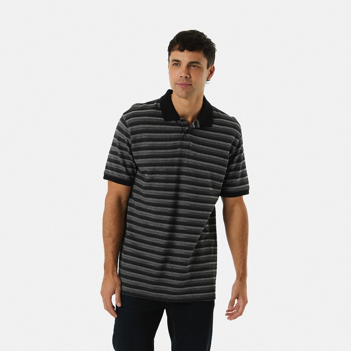 Triple Stripe Pique Polo Shirt - Kmart