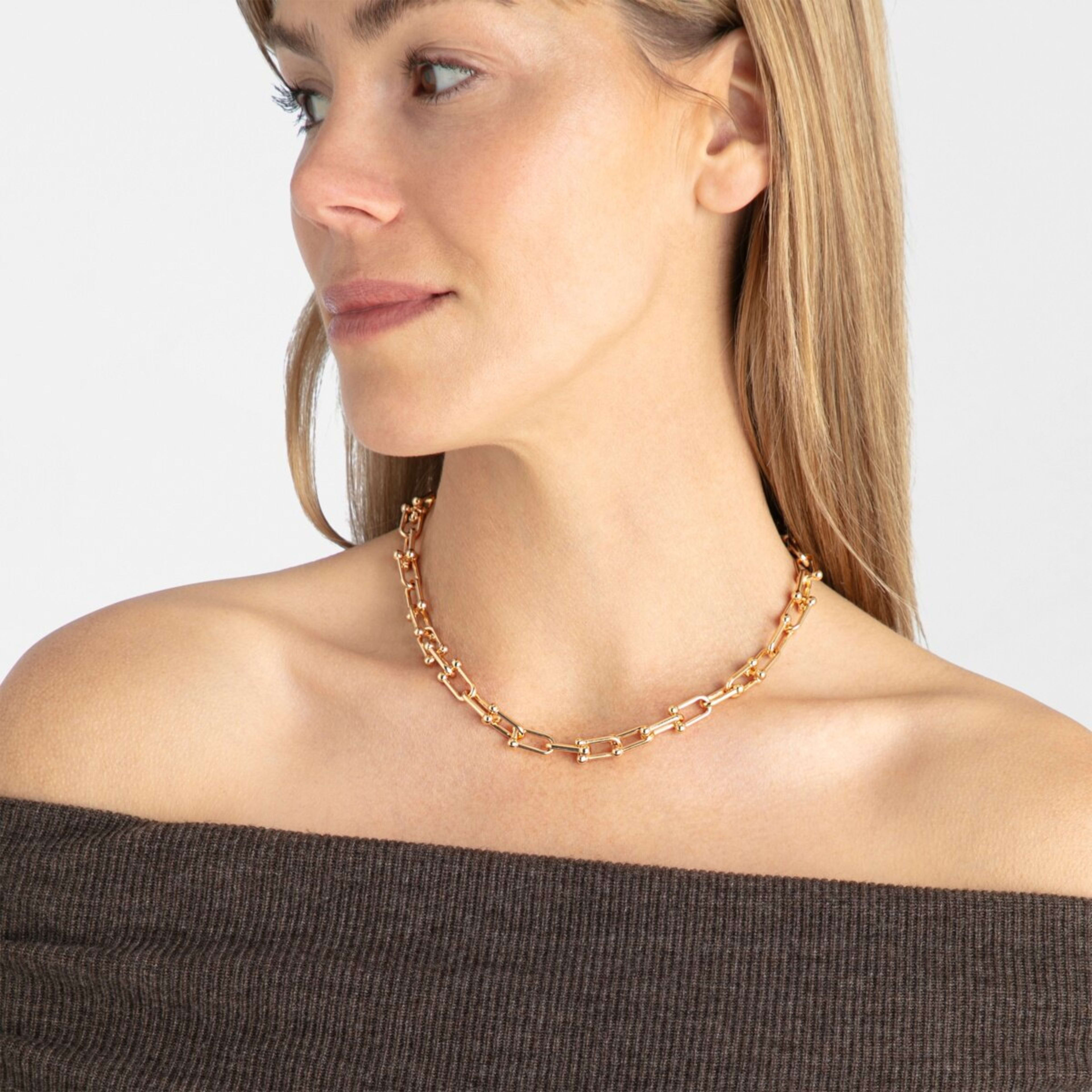 3 Intricate Chain Necklace - Gold Tone, 3 of 4
