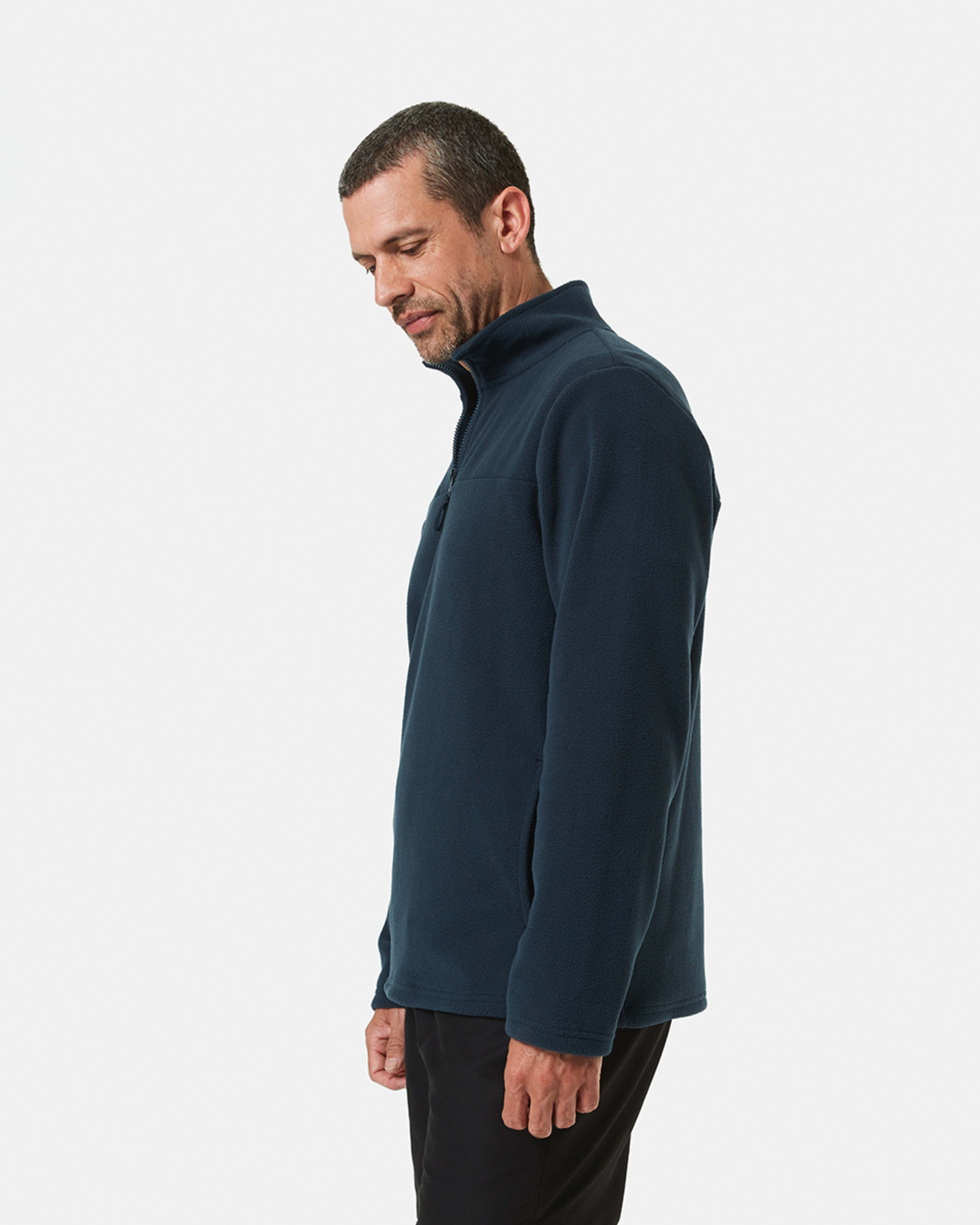 Active Mens Outdoor Polar Fleece Quarter Zip Long Sleeve Top Kmart