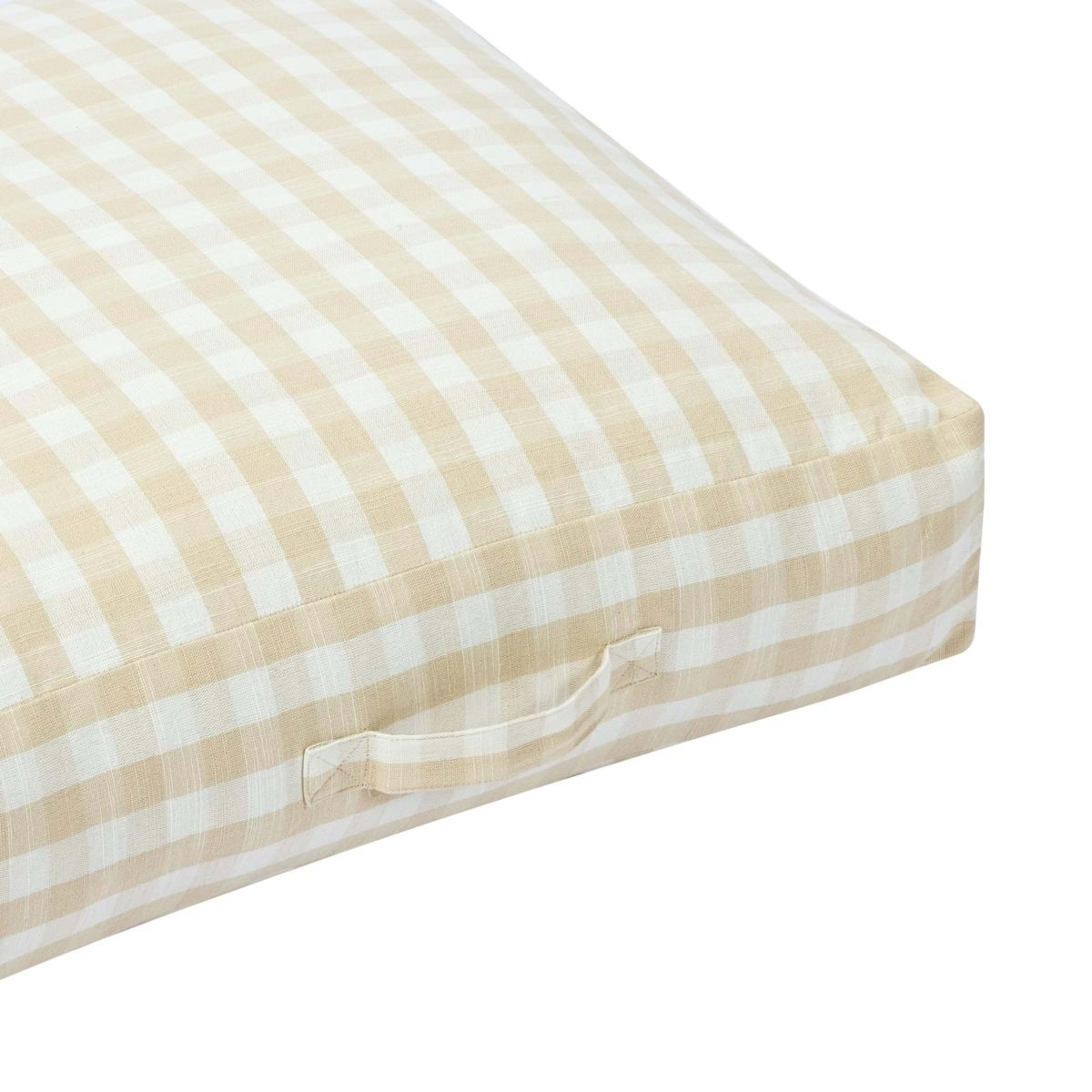 5 60cm Gingham Floor Cushion - Beige, 5 of 6
